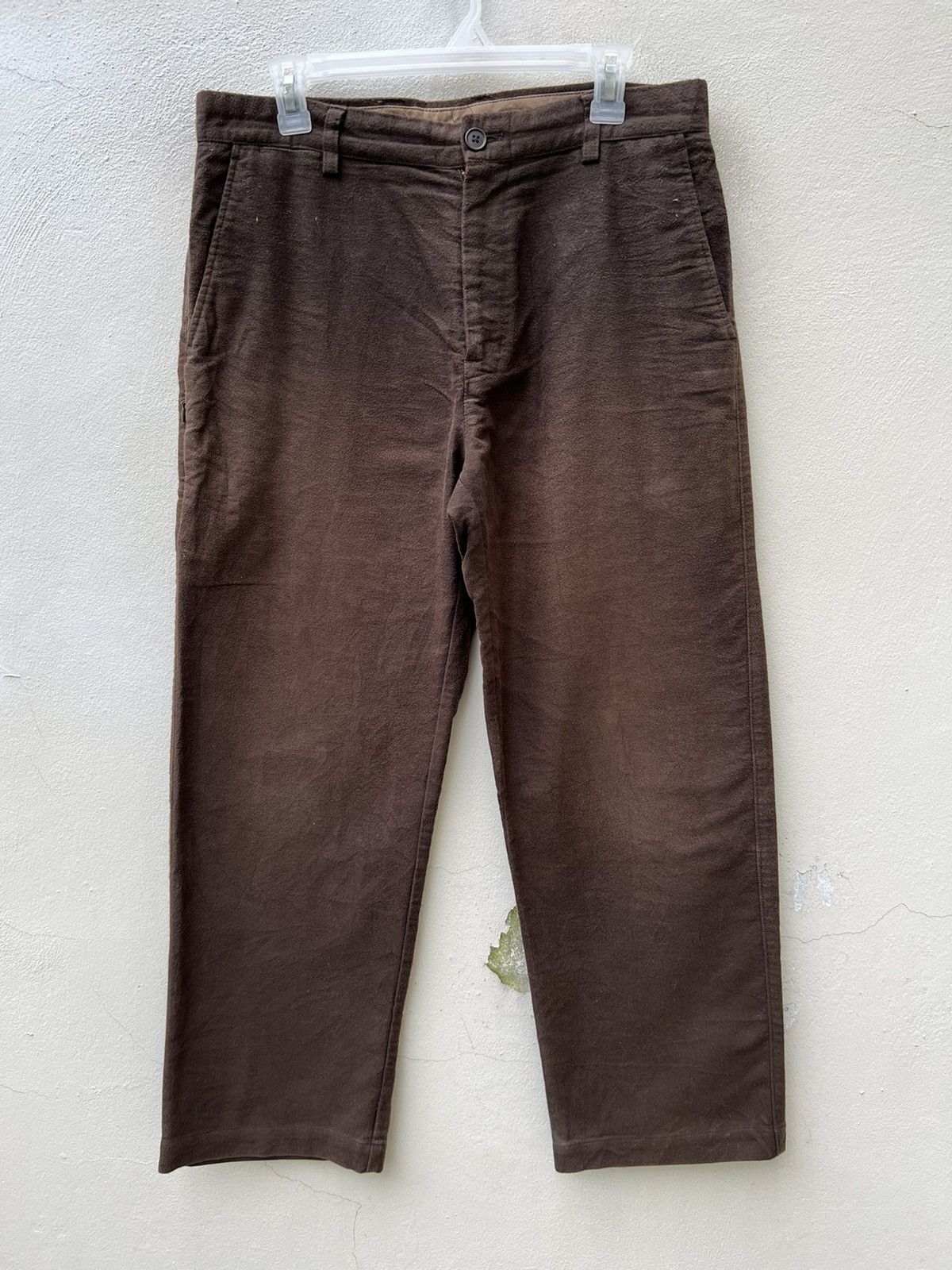 GOODENOUGH VTG Head Porter + Japan Sun Fade Brown Suede Cotton Trouser Size US 31 - 6 Thumbnail