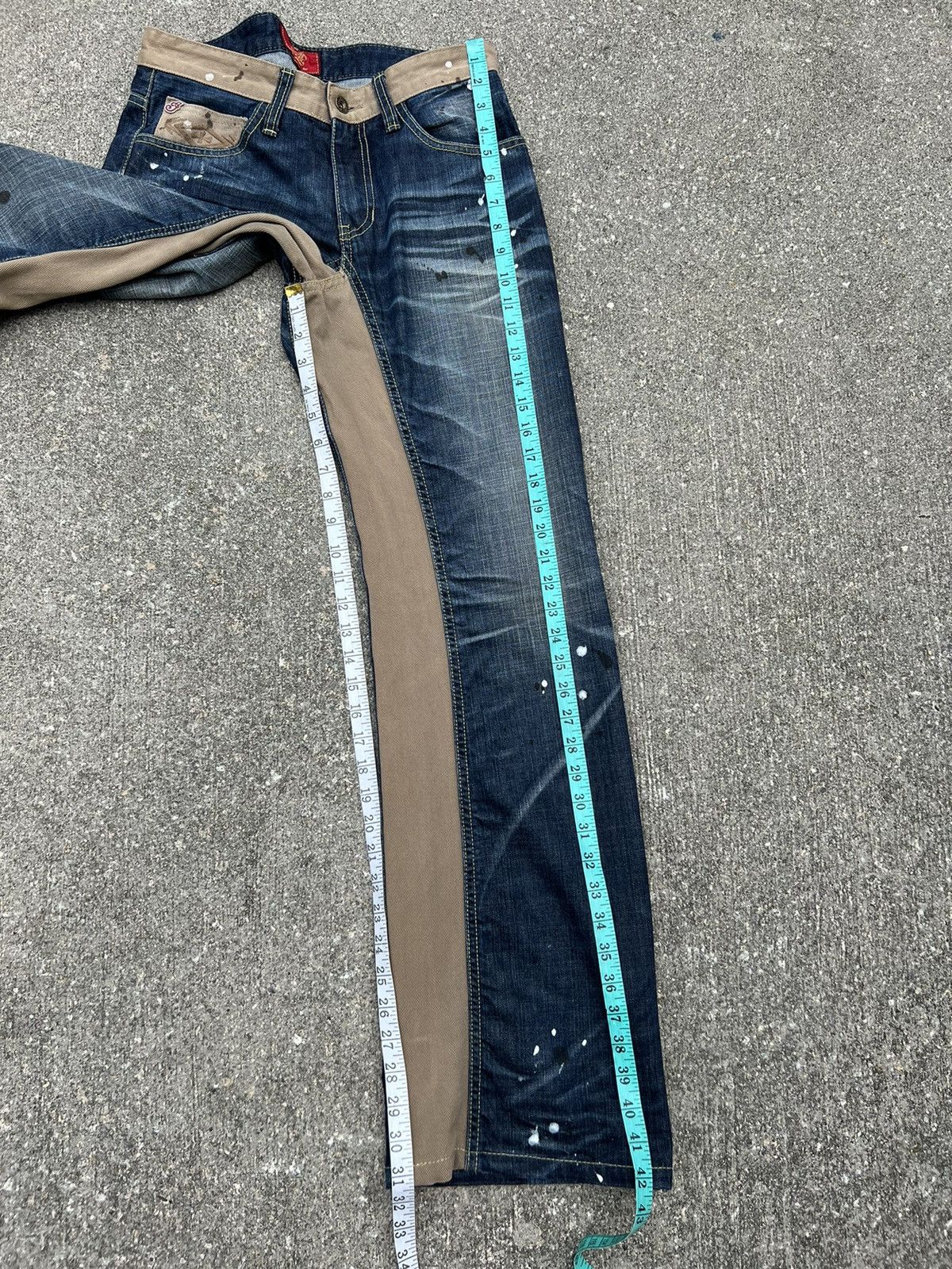 Indian Motorcycle × Vintage VTG Indian Motorcycle Painter Denim Wide Leg Hybrid Jeans Size US 30 / EU 46 - 4 Thumbnail