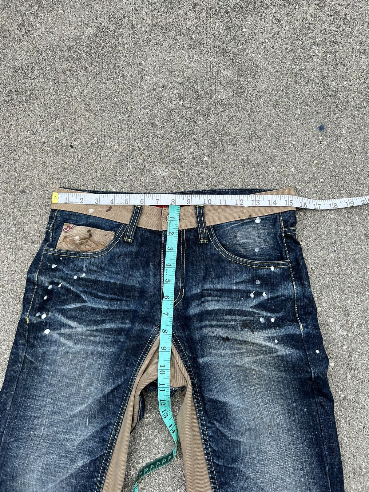 Indian Motorcycle × Vintage VTG Indian Motorcycle Painter Denim Wide Leg Hybrid Jeans Size US 30 / EU 46 - 2 Thumbnail