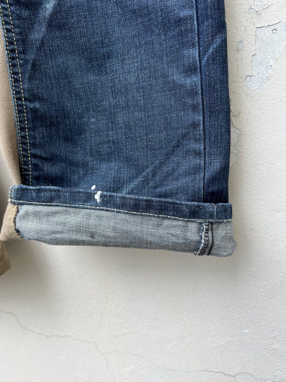 Indian Motorcycle × Vintage VTG Indian Motorcycle Painter Denim Wide Leg Hybrid Jeans Size US 30 / EU 46 - 15 Thumbnail