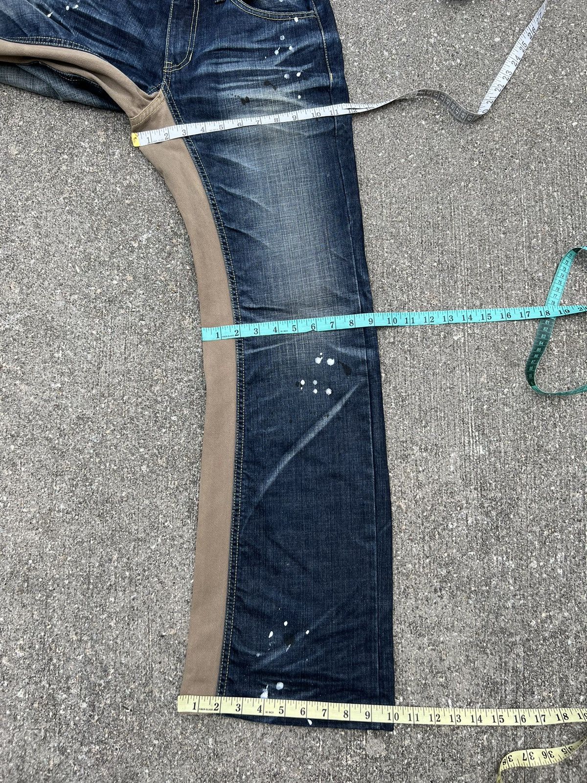 Indian Motorcycle × Vintage VTG Indian Motorcycle Painter Denim Wide Leg Hybrid Jeans Size US 30 / EU 46 - 3 Thumbnail