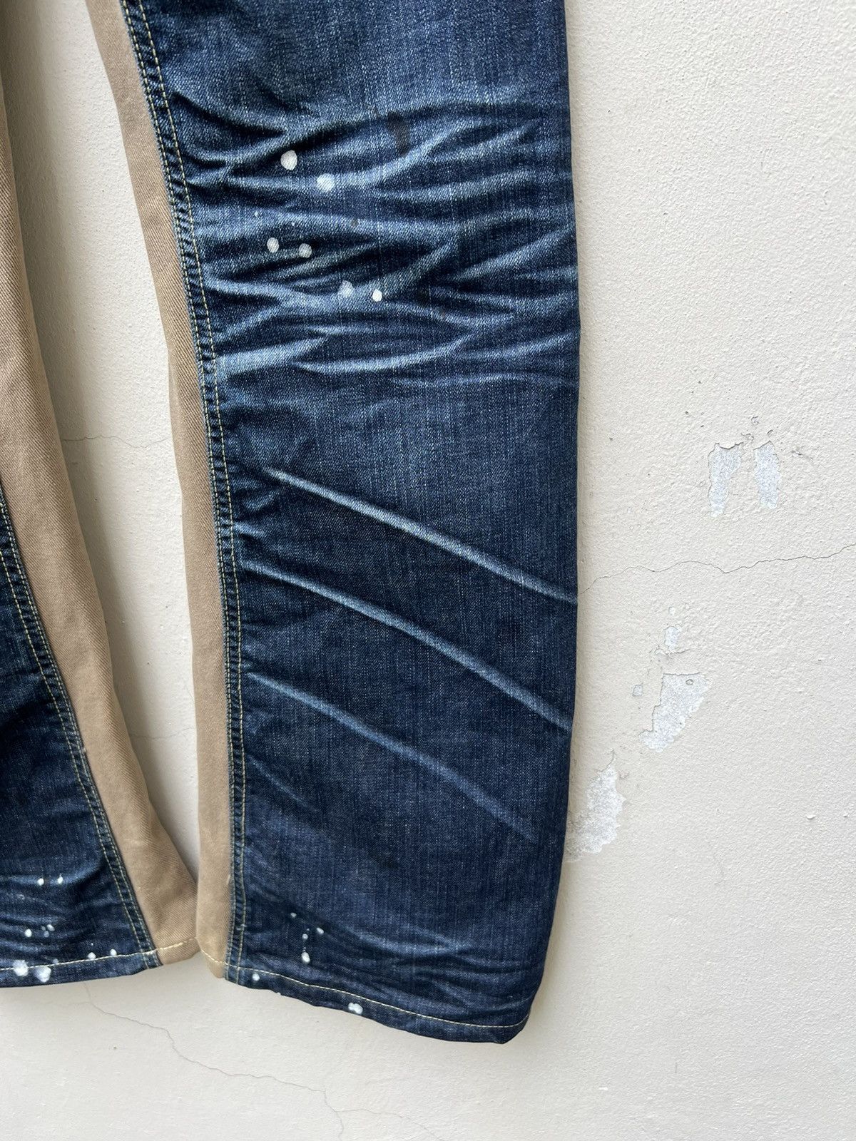 Indian Motorcycle × Vintage VTG Indian Motorcycle Painter Denim Wide Leg Hybrid Jeans Size US 30 / EU 46 - 21 Thumbnail