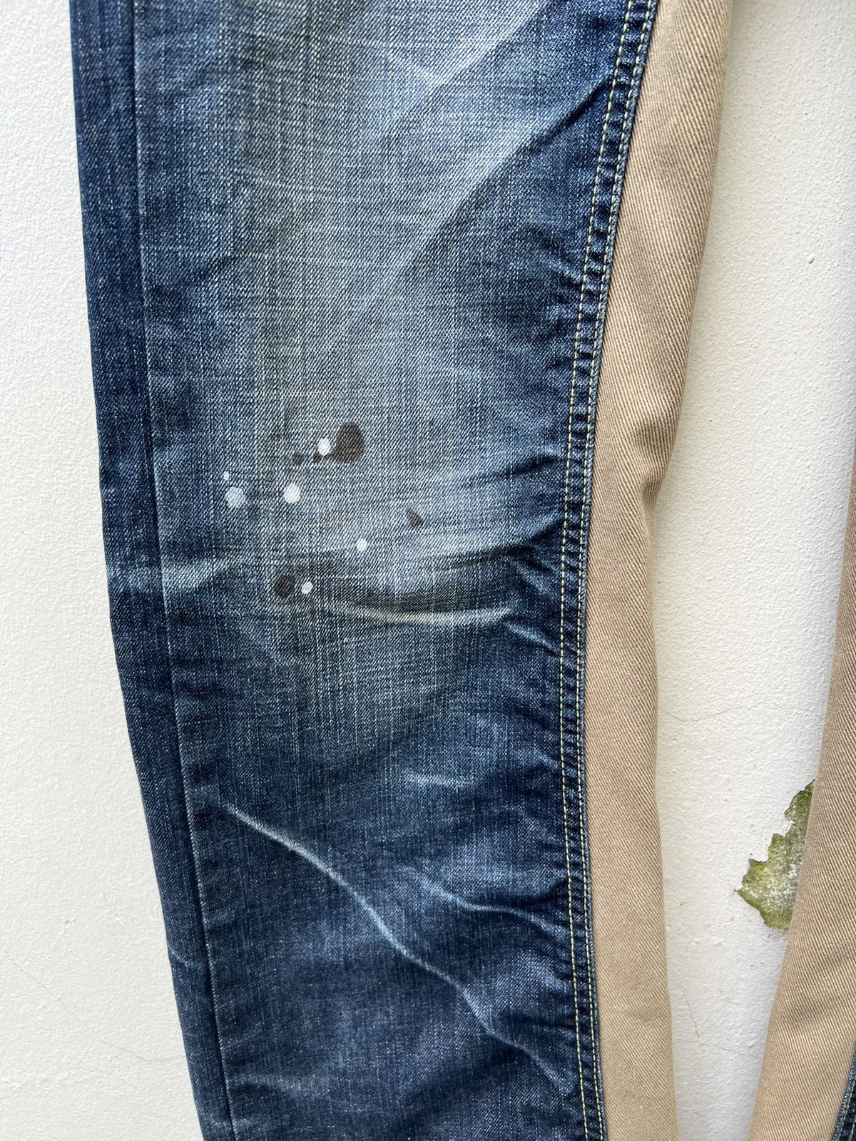Indian Motorcycle × Vintage VTG Indian Motorcycle Painter Denim Wide Leg Hybrid Jeans Size US 30 / EU 46 - 11 Thumbnail
