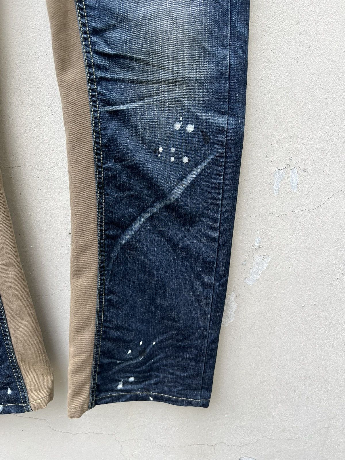 Indian Motorcycle × Vintage VTG Indian Motorcycle Painter Denim Wide Leg Hybrid Jeans Size US 30 / EU 46 - 14 Thumbnail