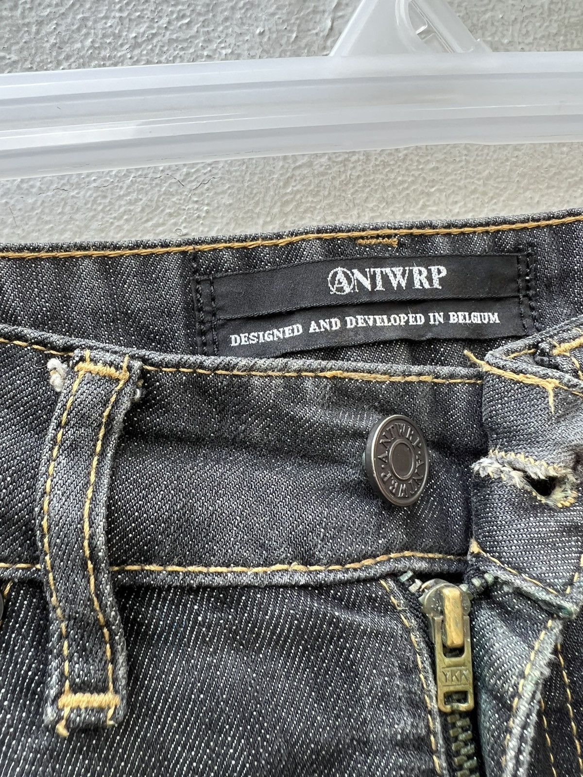 Vintage Vintage ANTWRP Belgium Distressed Faded Black Denim Jeans Size US 32 / EU 48 - 8 Thumbnail