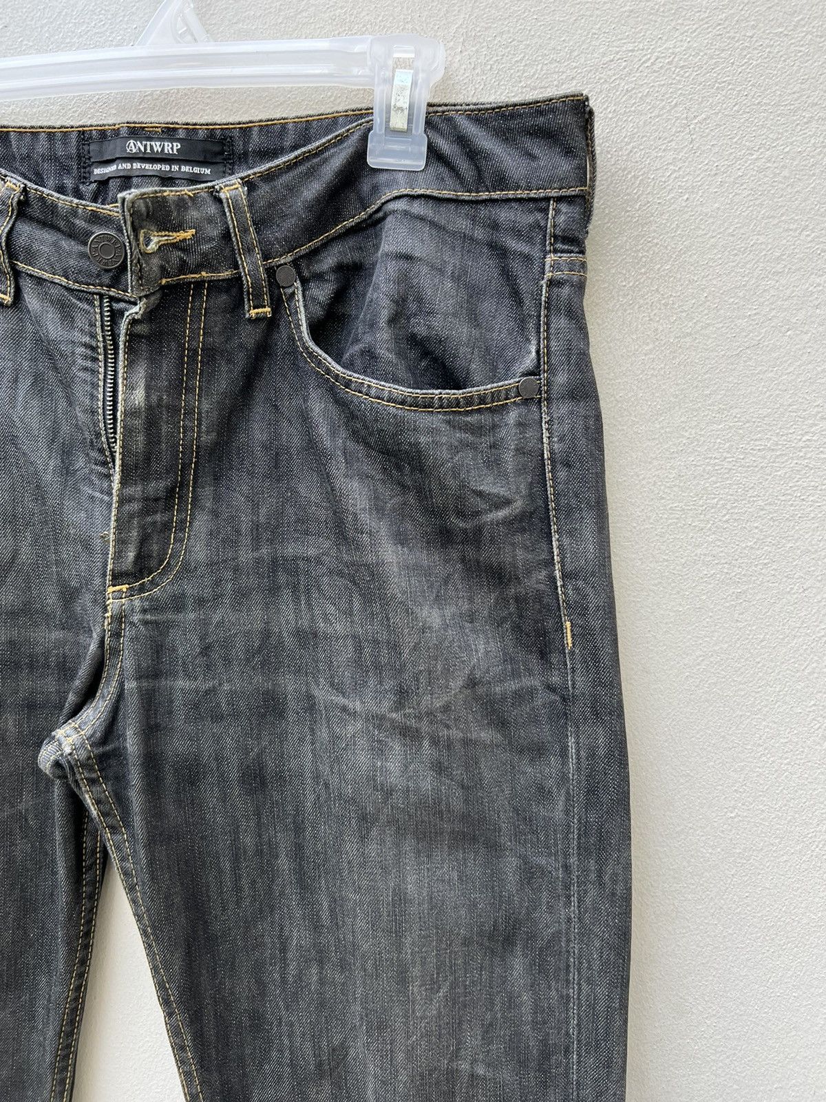 Vintage Vintage ANTWRP Belgium Distressed Faded Black Denim Jeans Size US 32 / EU 48 - 11 Thumbnail