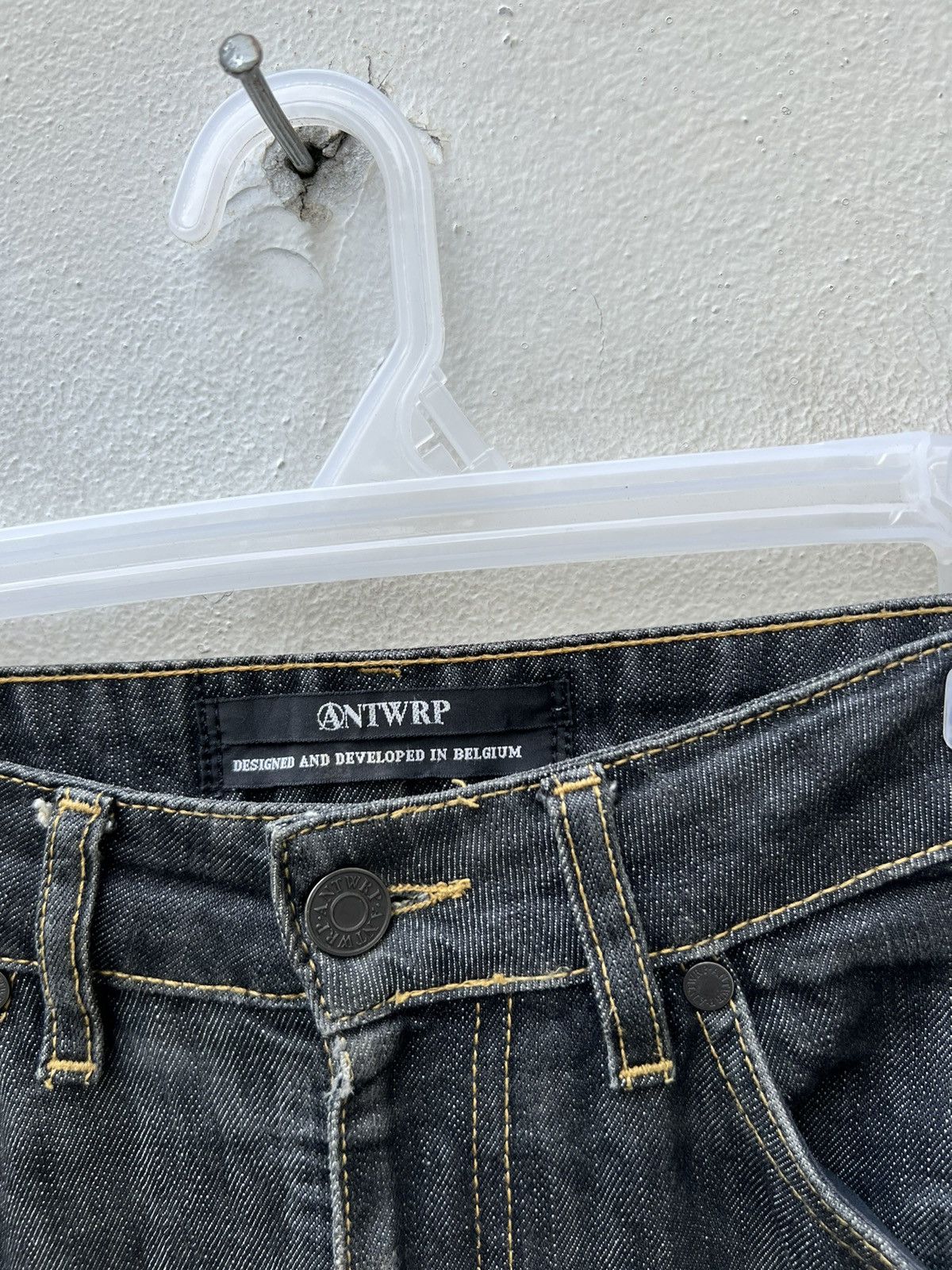Vintage Vintage ANTWRP Belgium Distressed Faded Black Denim Jeans Size US 32 / EU 48 - 7 Thumbnail