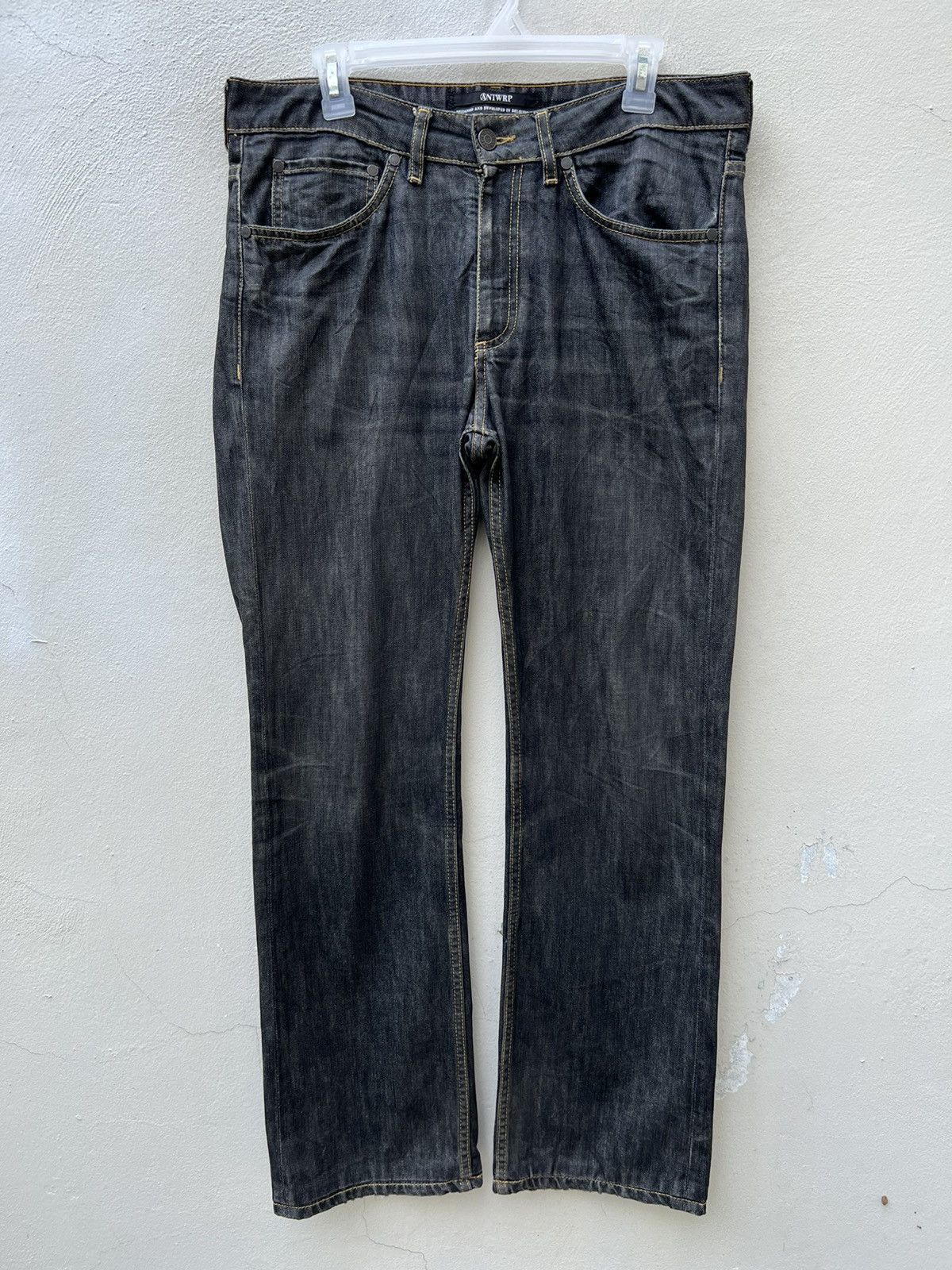 Vintage Vintage ANTWRP Belgium Distressed Faded Black Denim Jeans Size US 32 / EU 48 - 6 Thumbnail
