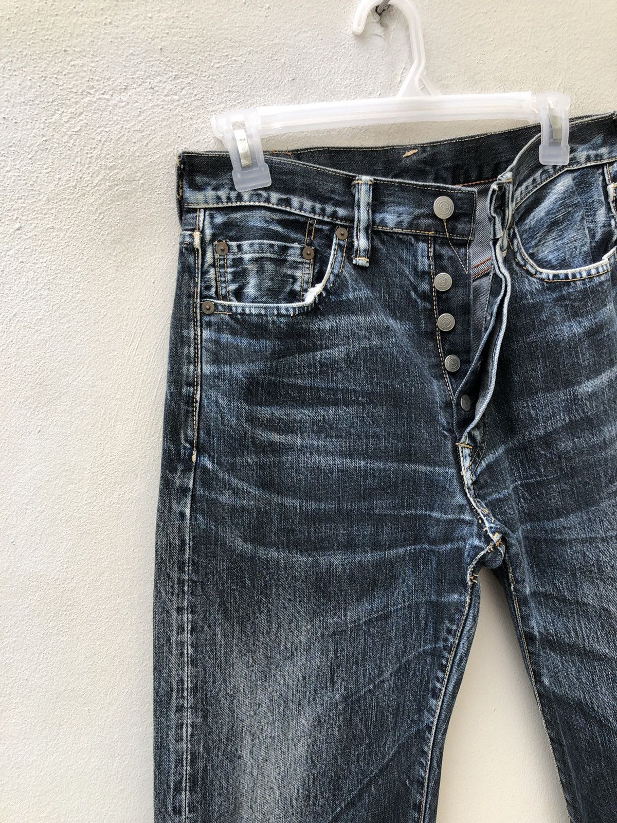 45rpm Vintage 45rpm Japan Faded Indigo Denim Selvedge Jeans Size US 29 - 8 Thumbnail