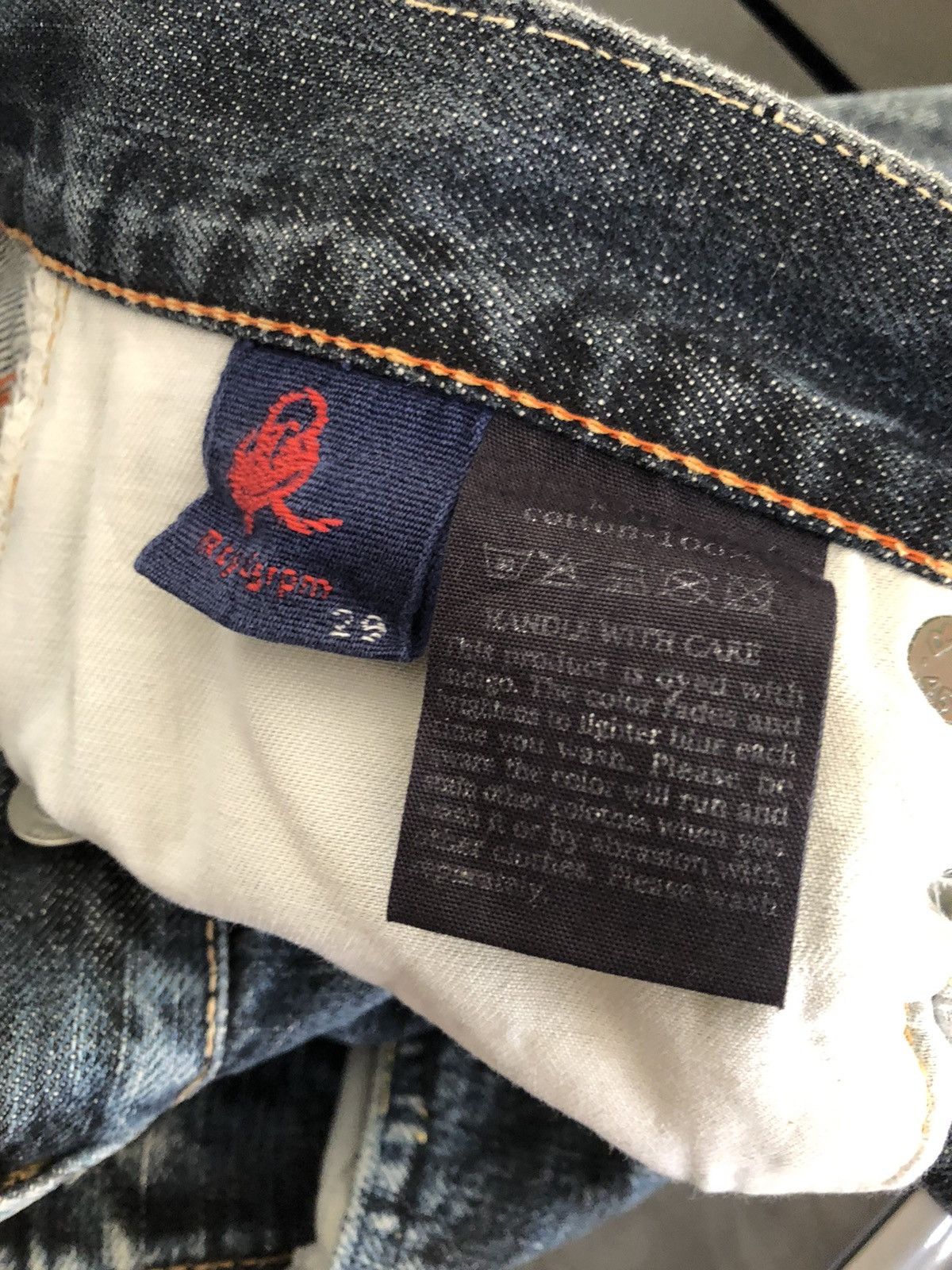 45rpm Vintage 45rpm Japan Faded Indigo Denim Selvedge Jeans Size US 29 - 24 Thumbnail