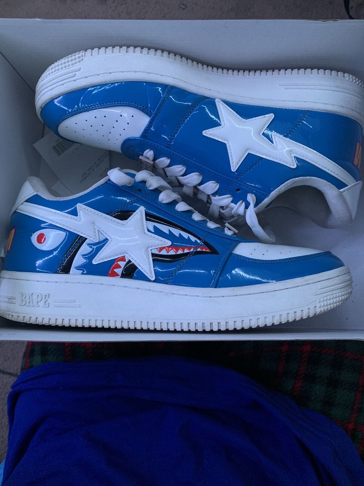 Bape Bapesta Low M1 Shark Face Blue Grailed