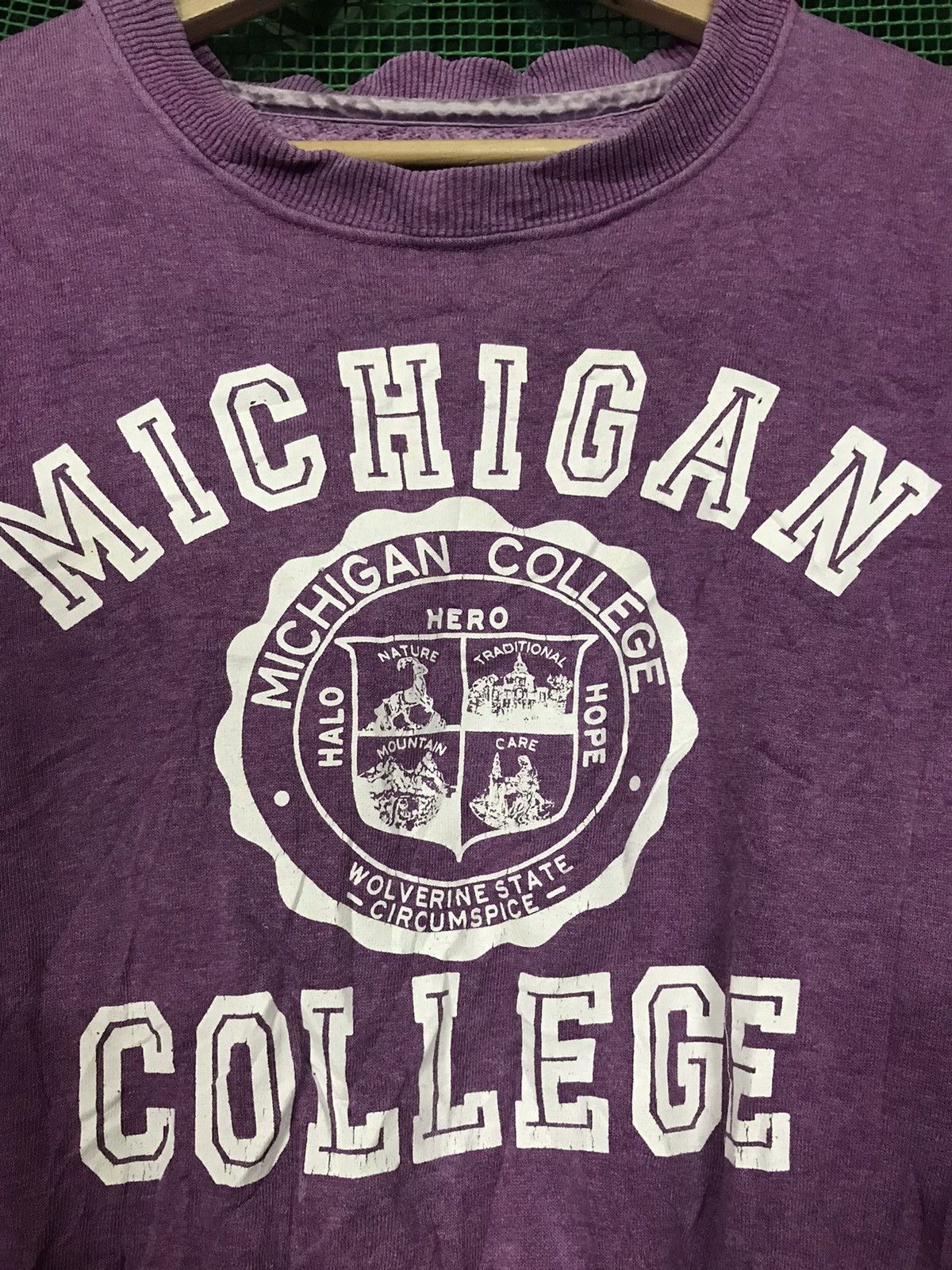 Wolverine Vintage Panhard Michigan College Sweatshirt Crewneck Size US L / EU 52-54 / 3 - 3 Thumbnail