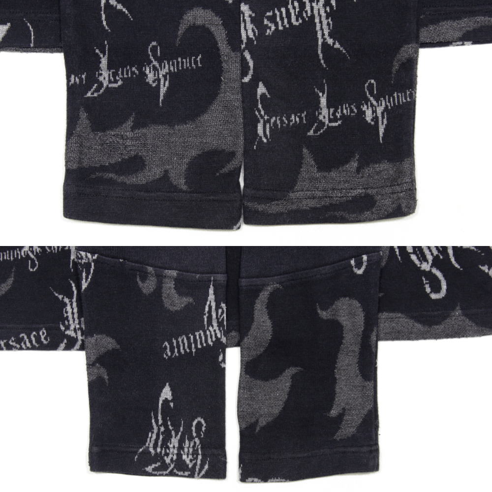 Versace 90S Gothic Tribal Tattoo Cotton Sweater Vintage Size L / US 10 / IT 46 - 7 Thumbnail