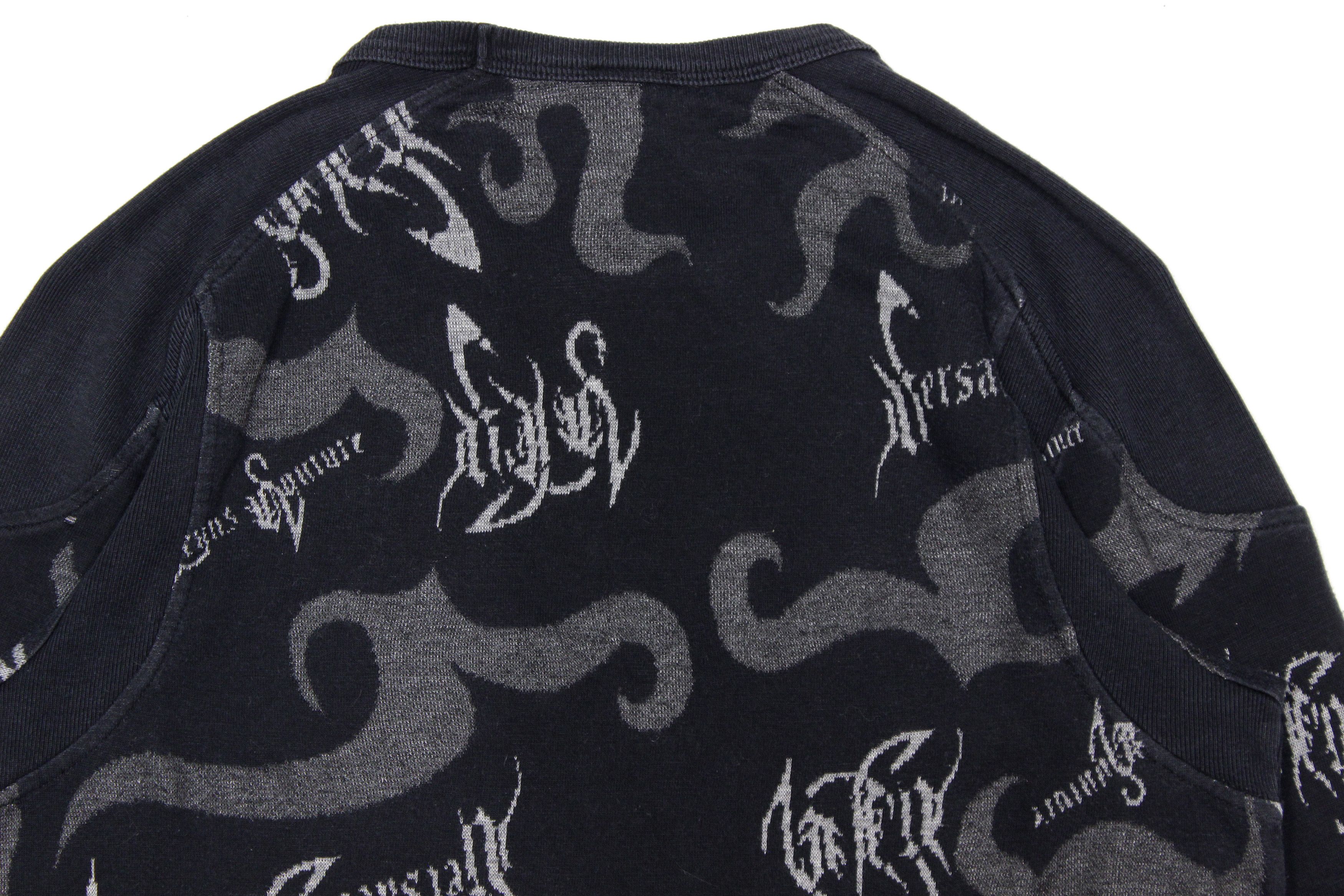 Versace 90S Gothic Tribal Tattoo Cotton Sweater Vintage Size L / US 10 / IT 46 - 4 Thumbnail