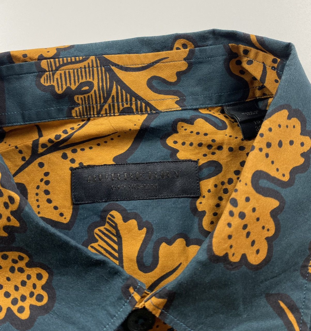Burberry Prorsum Burberry Prorsum F/W’14 Leaf Print Shirt Size US XL / EU 56 / 4 - 7 Thumbnail