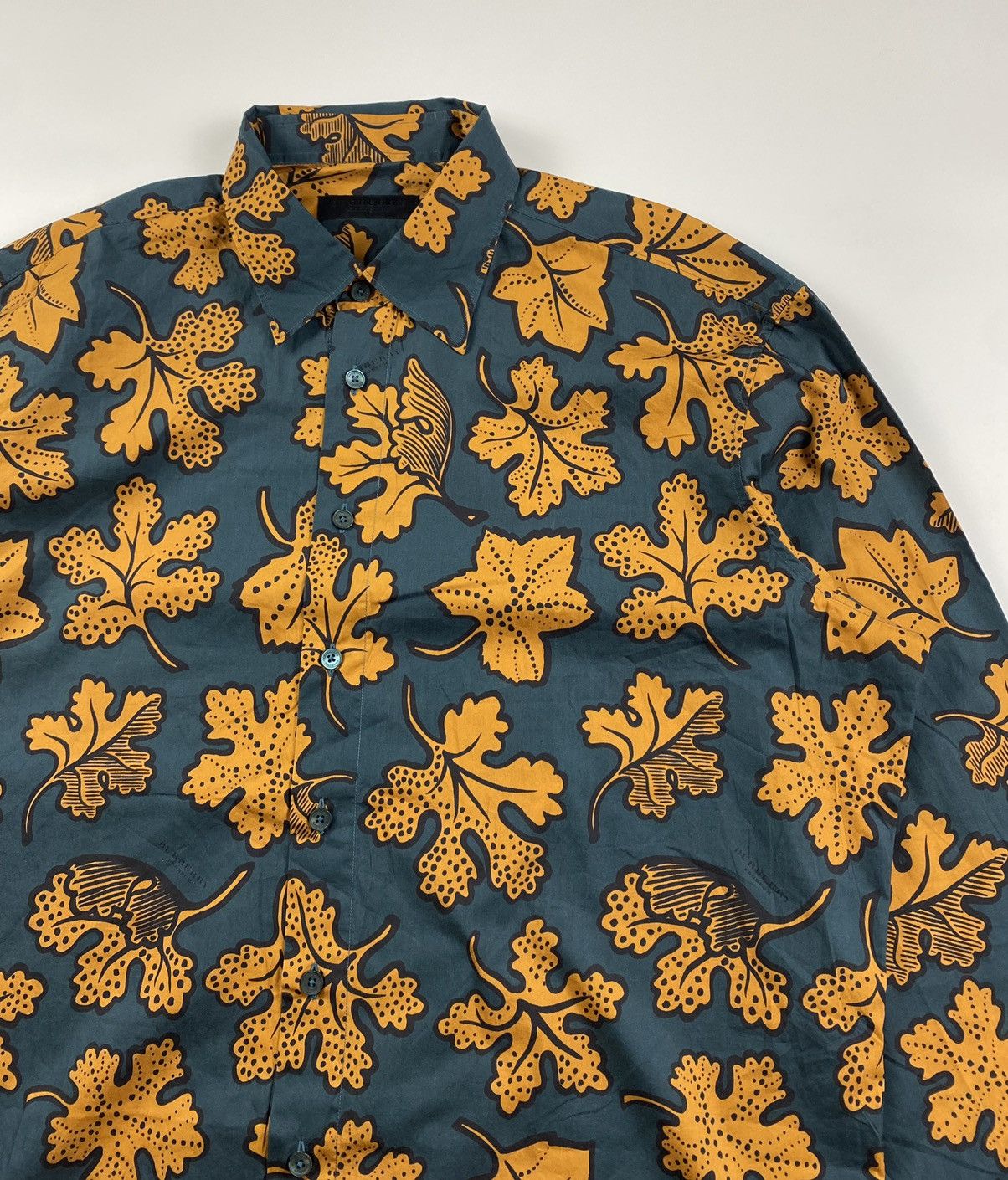 Burberry Prorsum Burberry Prorsum F/W’14 Leaf Print Shirt Size US XL / EU 56 / 4 - 3 Thumbnail