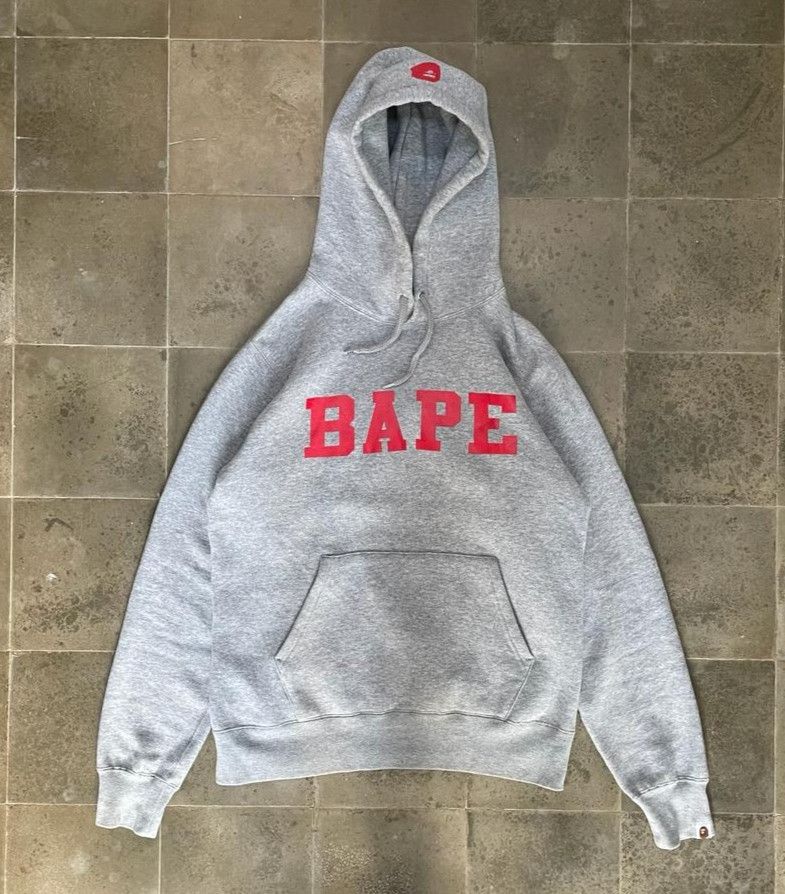 image of Bape 2019 Happy New Year Hoodie in Grey, Men's (Size Large)