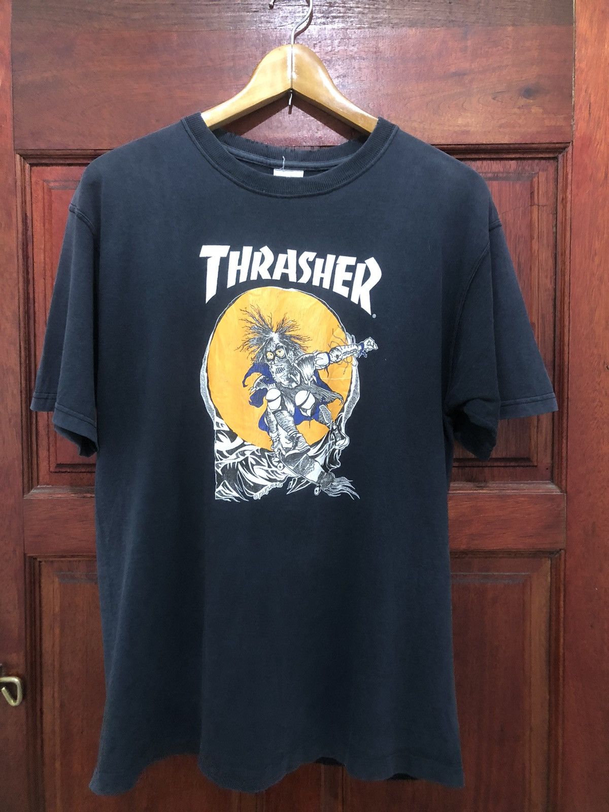 Vintage 90s Thrasher Pushead TShirt USA Skate Peralta Zorlac