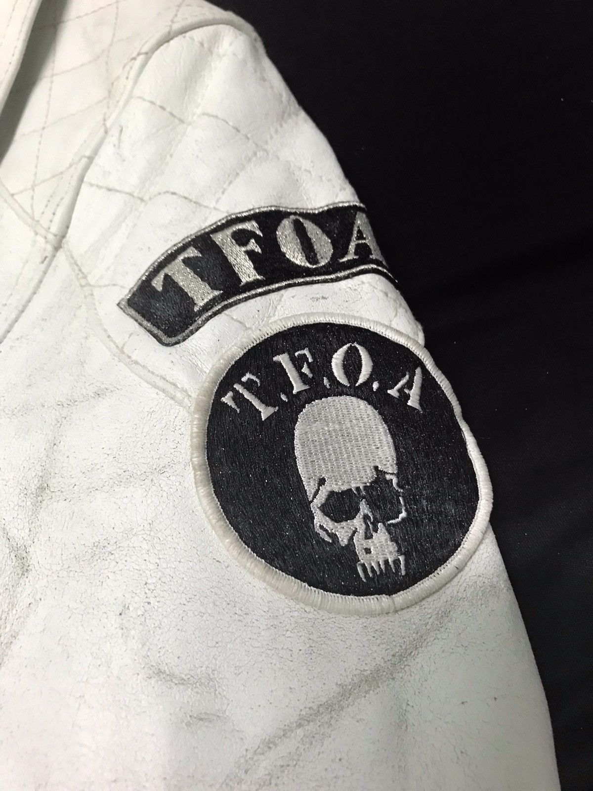 Japanese Brand White Lether Biker TFOA Jacket Size US S / EU 44-46 / 1 - 6 Thumbnail