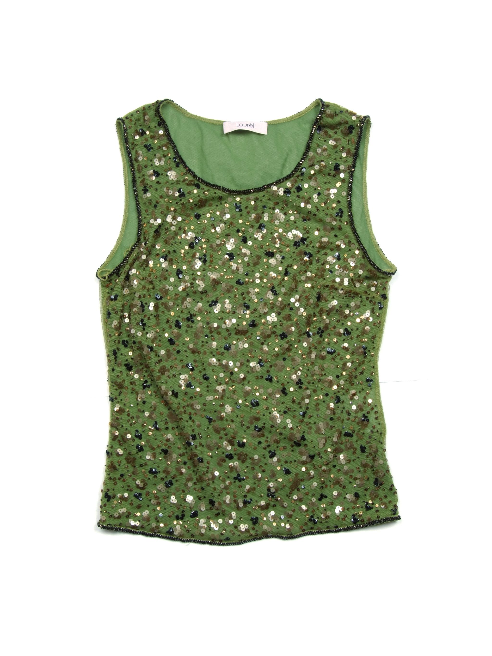 Escada Lot of 2 Laurel by ESCADA Mesh Embellished Sequin Tank Top Size XS / US 0-2 / IT 36-38 - 2 Thumbnail