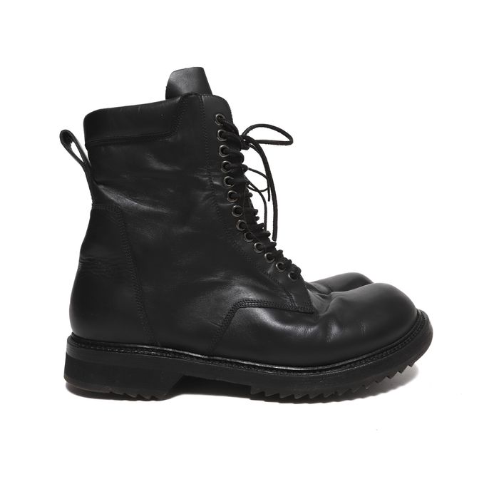 Rick Owens SS15 Goodyear Flex Black Military Combat Boots | Grailed