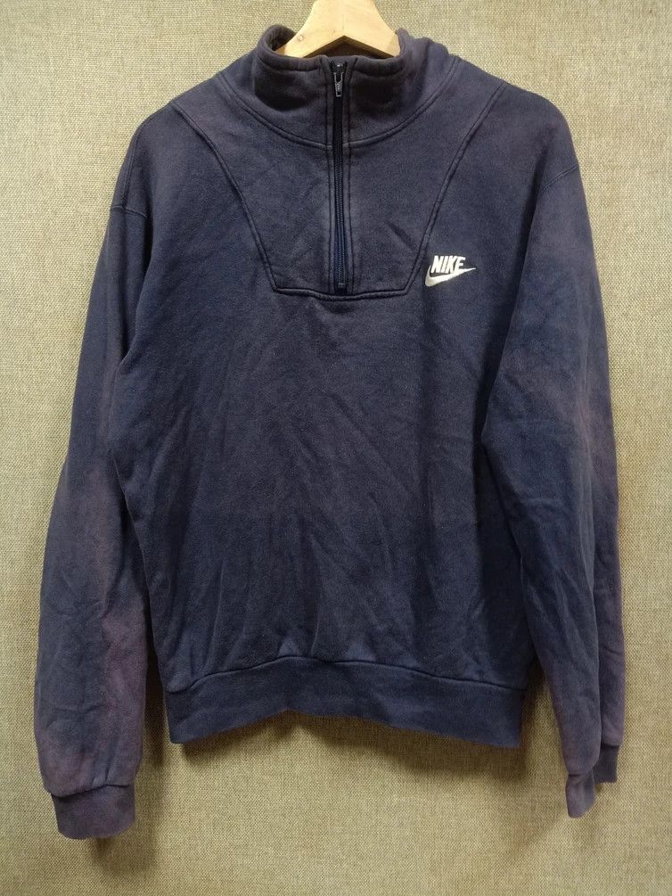Nike vintage 90s sweatshirt half zip nike swoosh embroidery Size US M / EU 48-50 / 2 - 1 Thumbnail