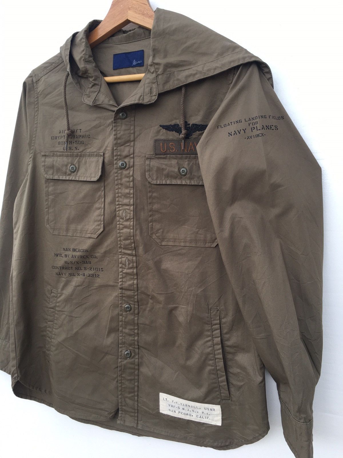Avirex Rare Avirex Green Army Hooded Jacket Size US M / EU 48-50 / 2 - 13 Thumbnail