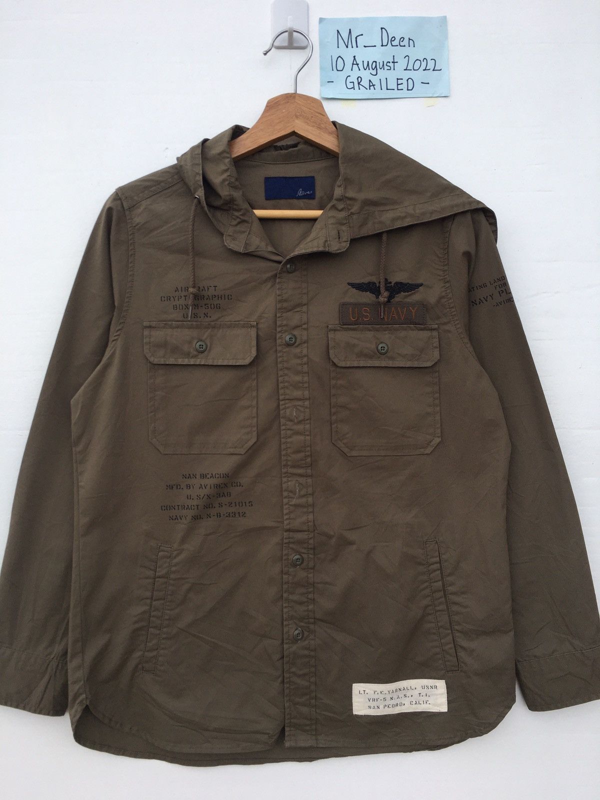 Avirex Rare Avirex Green Army Hooded Jacket Size US M / EU 48-50 / 2 - 4 Thumbnail