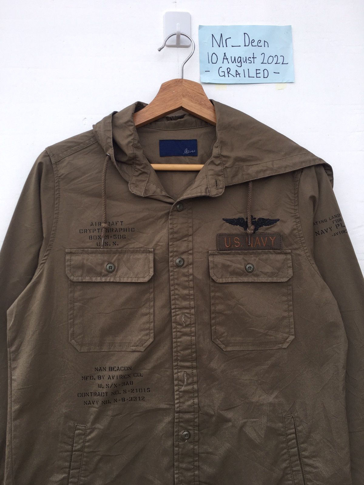 Avirex Rare Avirex Green Army Hooded Jacket Size US M / EU 48-50 / 2 - 5 Thumbnail