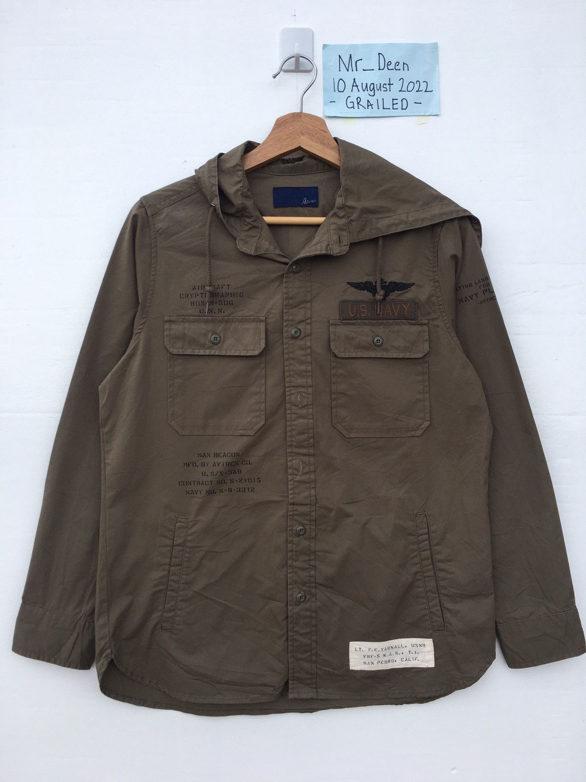 Avirex Rare Avirex Green Army Hooded Jacket Size US M / EU 48-50 / 2 - 1 Thumbnail