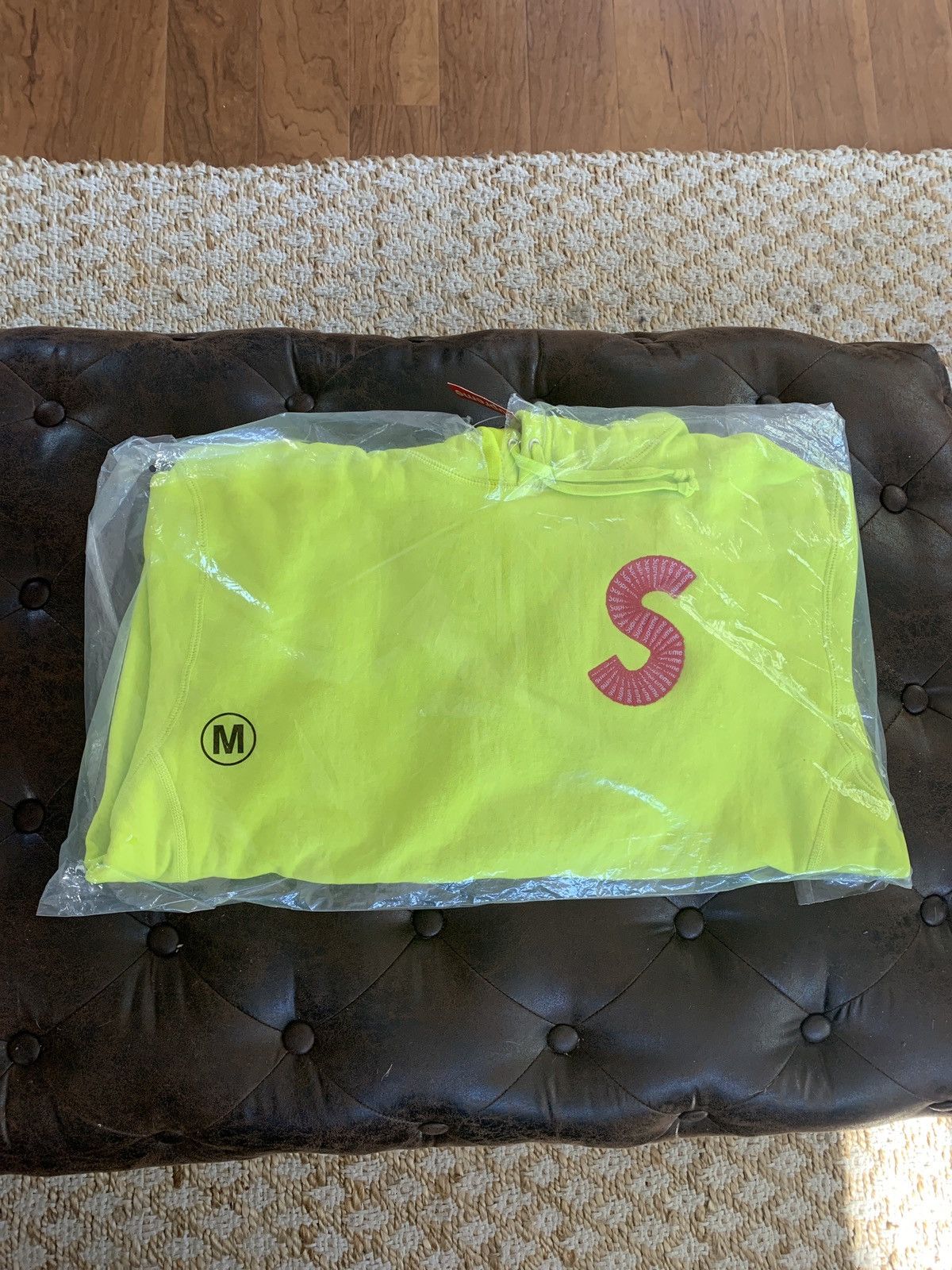 Supreme Acid Green S Logo Hoodie