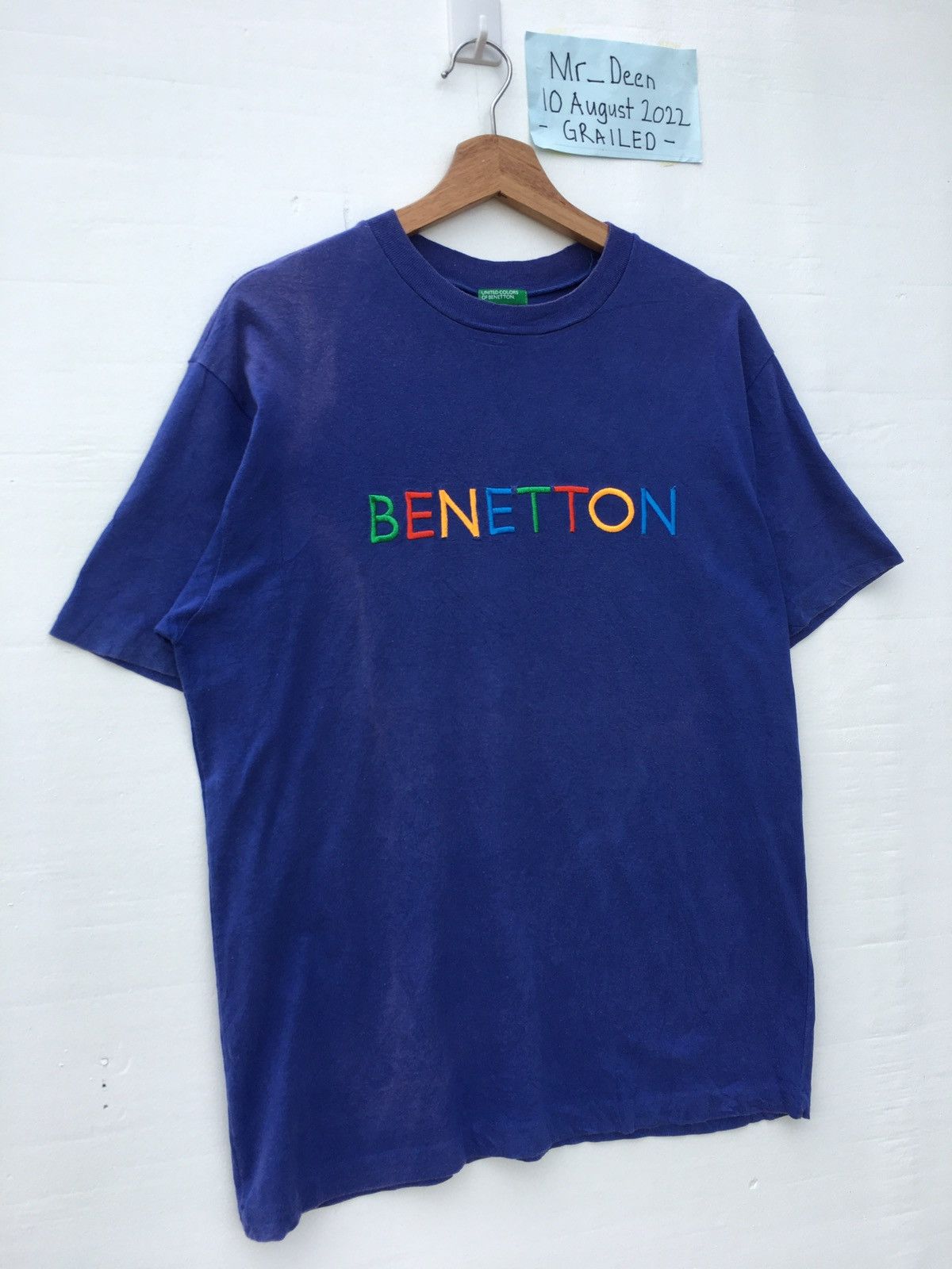 Benetton Rare Vintage Benetton Spellout Tshirt Size US L / EU 52-54 / 3 - 3 Thumbnail