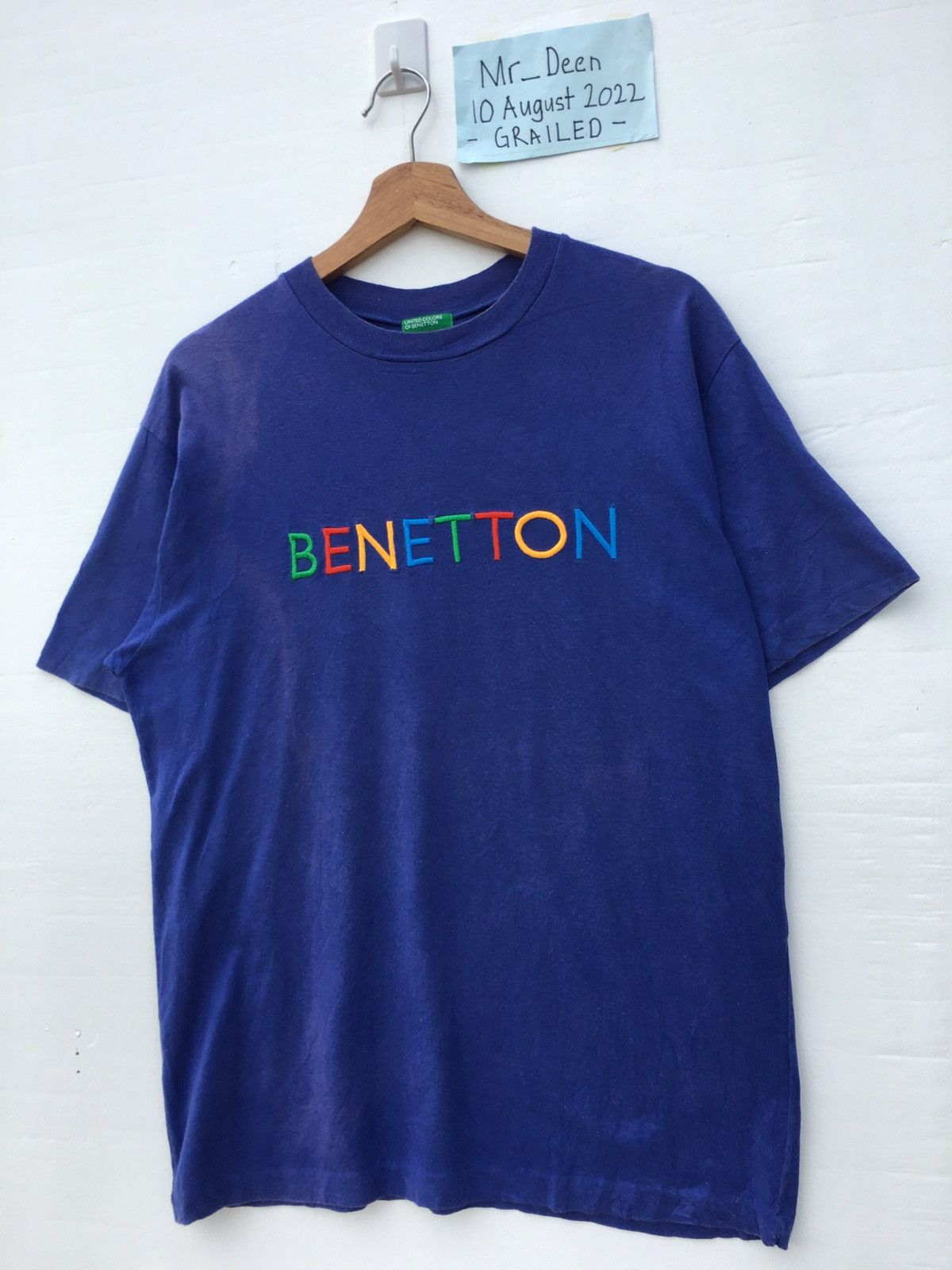 Benetton Rare Vintage Benetton Spellout Tshirt Size US L / EU 52-54 / 3 - 4 Thumbnail
