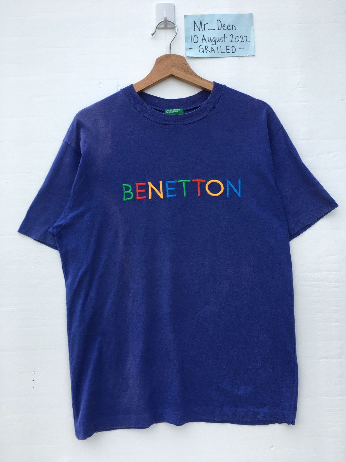 Benetton Rare Vintage Benetton Spellout Tshirt Size US L / EU 52-54 / 3 - 2 Thumbnail
