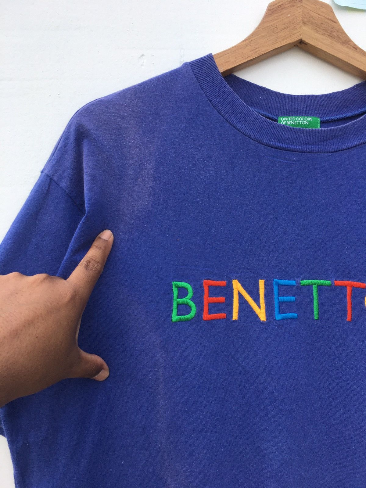 Benetton Rare Vintage Benetton Spellout Tshirt Size US L / EU 52-54 / 3 - 6 Thumbnail
