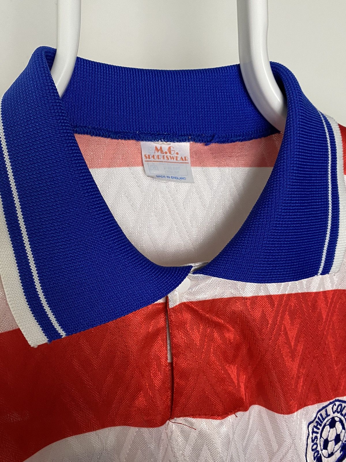 Vintage Dosthill Colts vintage Football jersey striped white red Size US L / EU 52-54 / 3 - 4 Thumbnail