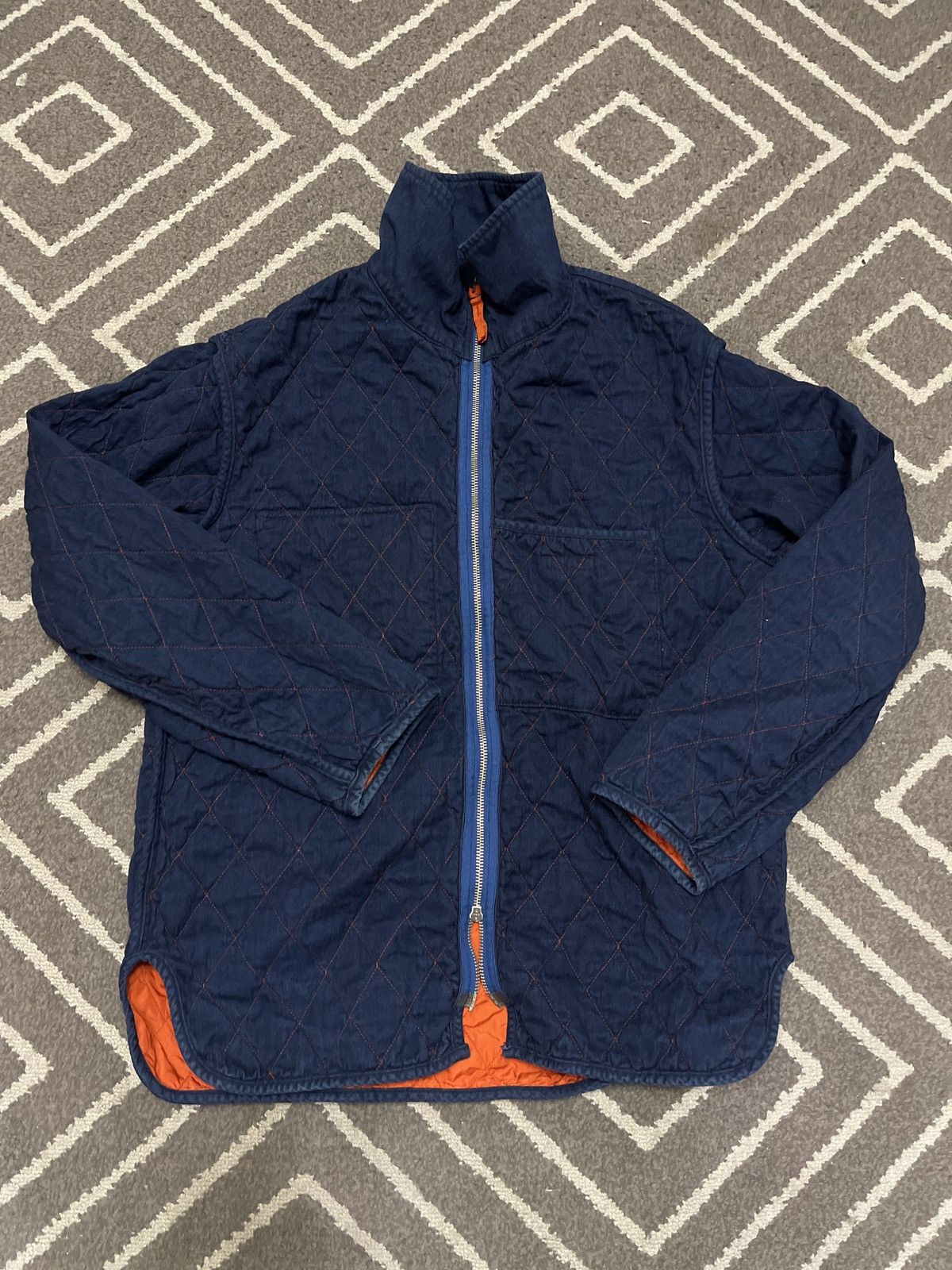 Japanese Brand Vintage BARTACK Reversible quilted jacket Size US L / EU 52-54 / 3 - 1 Thumbnail