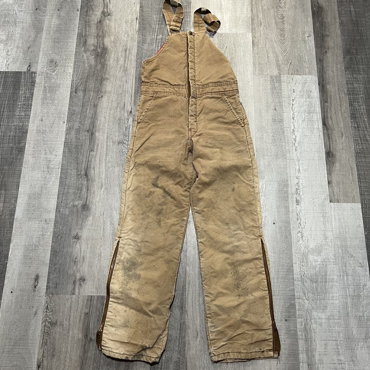 VTG Key Imperial 50s/60s Distressed Canvas Quilted Overalls