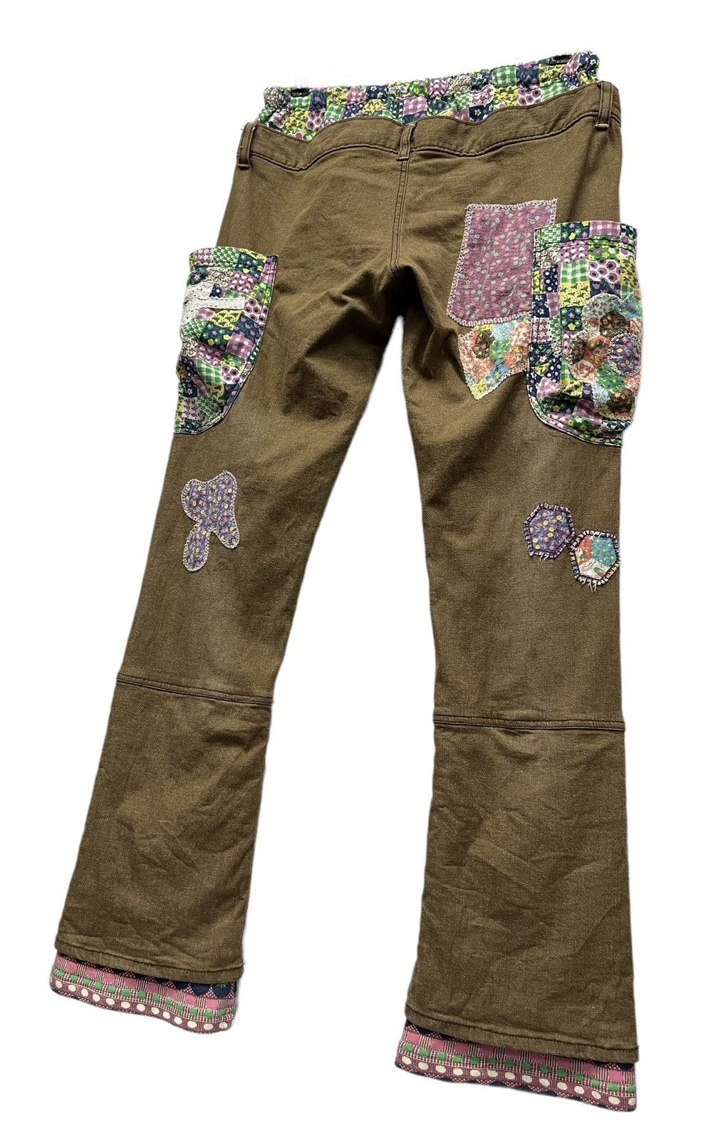 Art Comes First Art Cargo Patchwork Style Drawstring Stretch Denim Flare Size 30" / US 8 / IT 44 - 11 Thumbnail