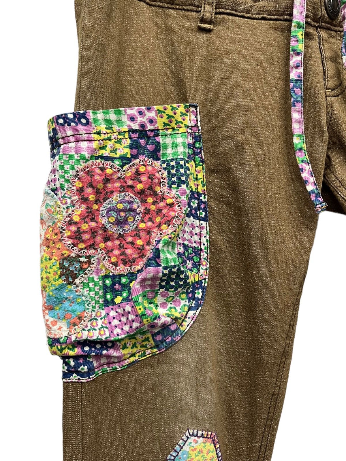 Art Comes First Art Cargo Patchwork Style Drawstring Stretch Denim Flare Size 30" / US 8 / IT 44 - 6 Thumbnail