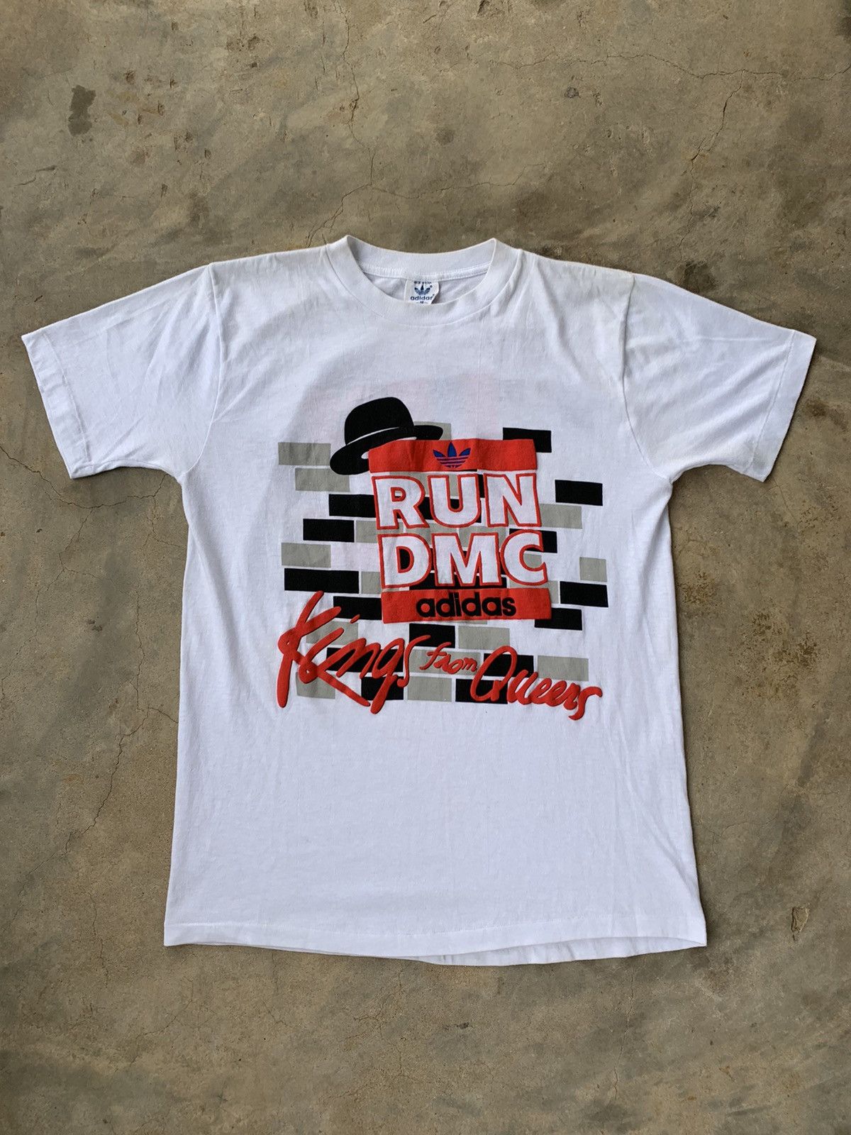 Adidas Run Dmc T Shirt White Vintage Rare Run Dmc Vs Adidas Tee