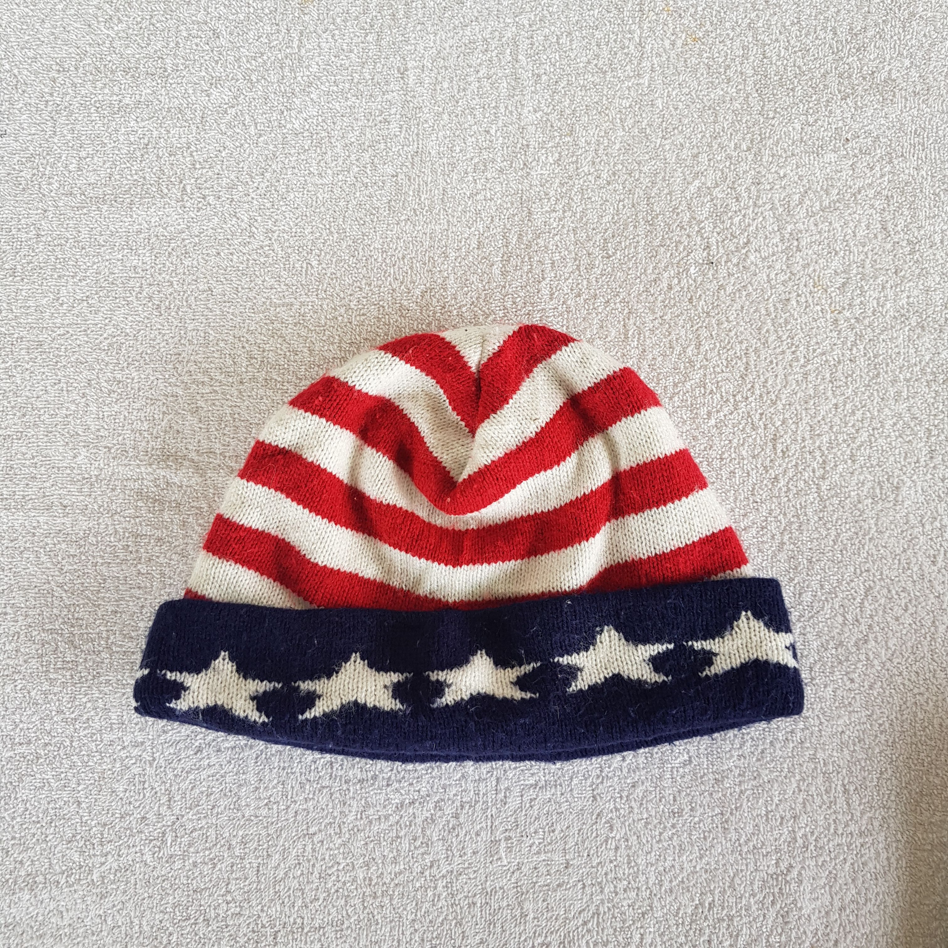 Japanese Brand × Vintage American Flag Beanie Knitted Snow Cap American Hats Size ONE SIZE - 5 Thumbnail