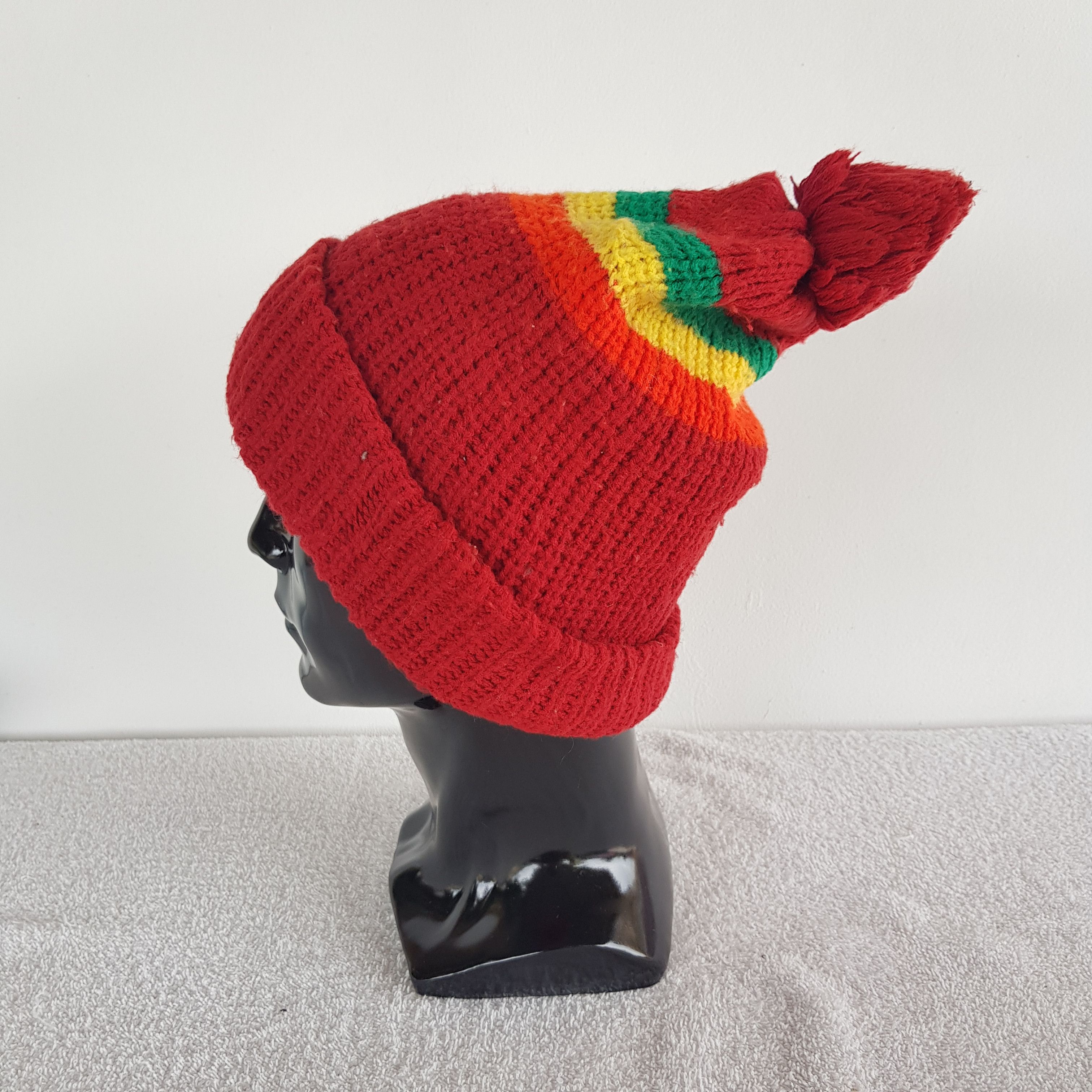 Japanese Brand Unknown Multicolor Rainbow Beanie Snow Cap Japanese Hats Size ONE SIZE - 4 Thumbnail