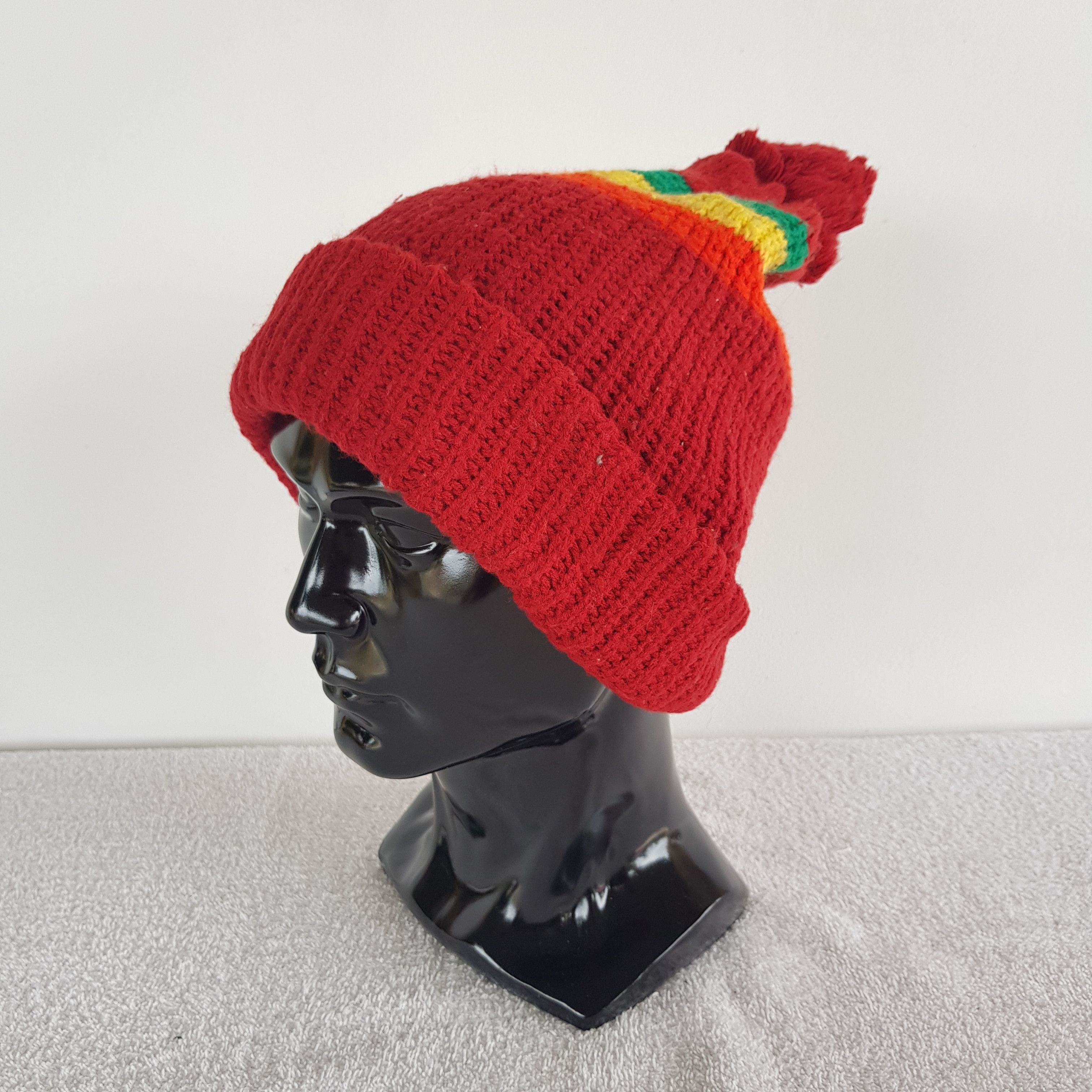 Japanese Brand Unknown Multicolor Rainbow Beanie Snow Cap Japanese Hats Size ONE SIZE - 1 Thumbnail