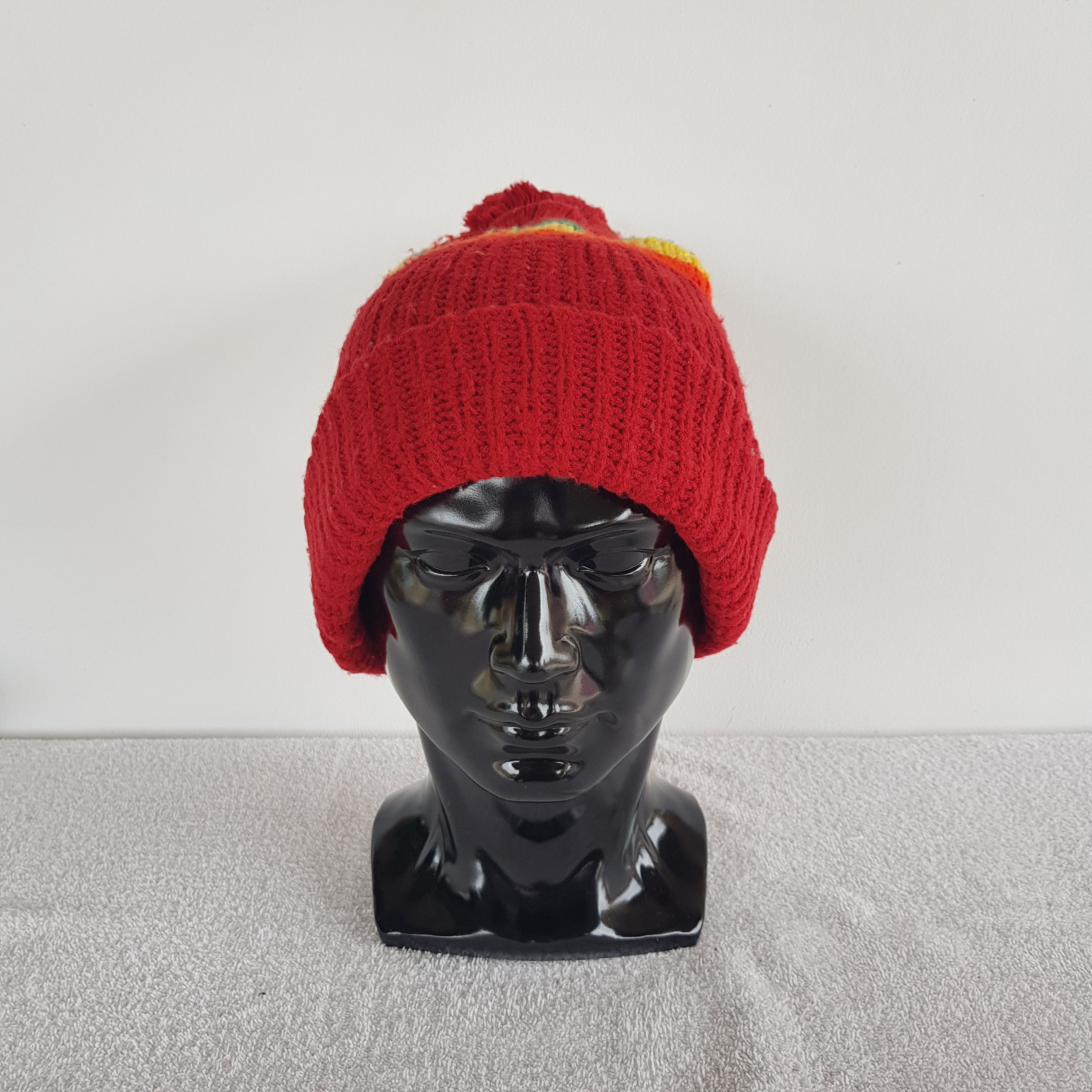 Japanese Brand Unknown Multicolor Rainbow Beanie Snow Cap Japanese Hats Size ONE SIZE - 2 Thumbnail
