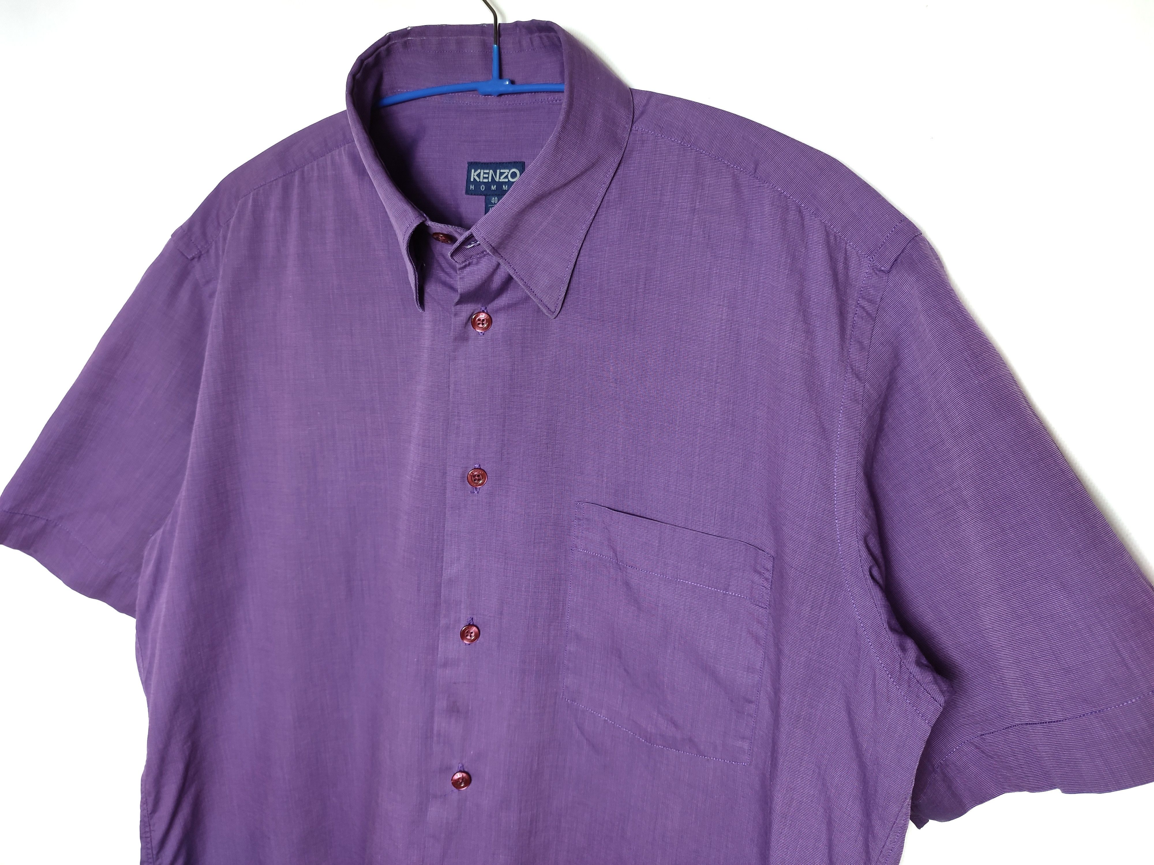 Designer Kenzo Homme Purple Short sleeve shirt Size US M / EU 48-50 / 2 - 1 Thumbnail