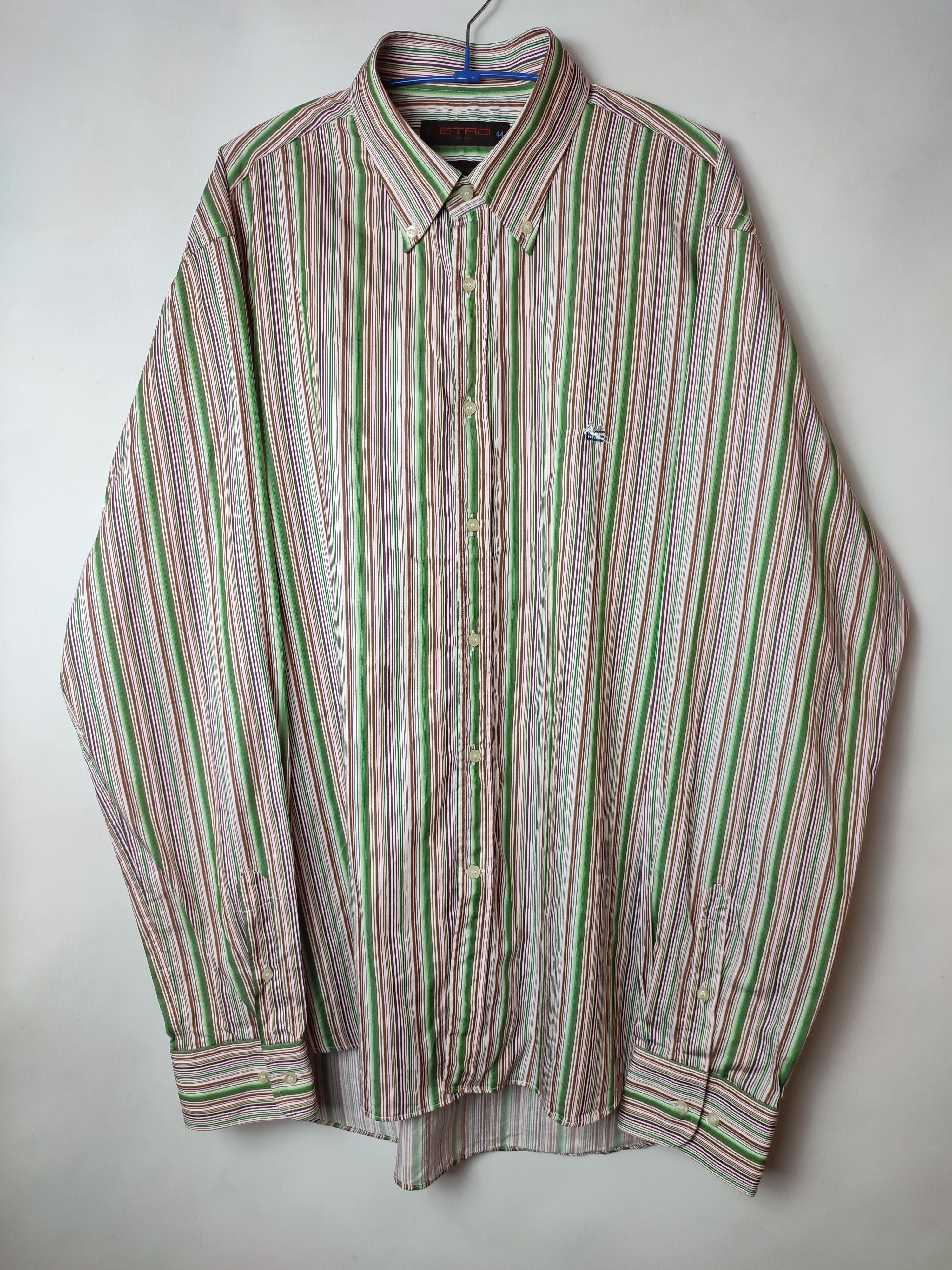 Designer Etro striped shirt Size US XL / EU 56 / 4 - 4 Thumbnail