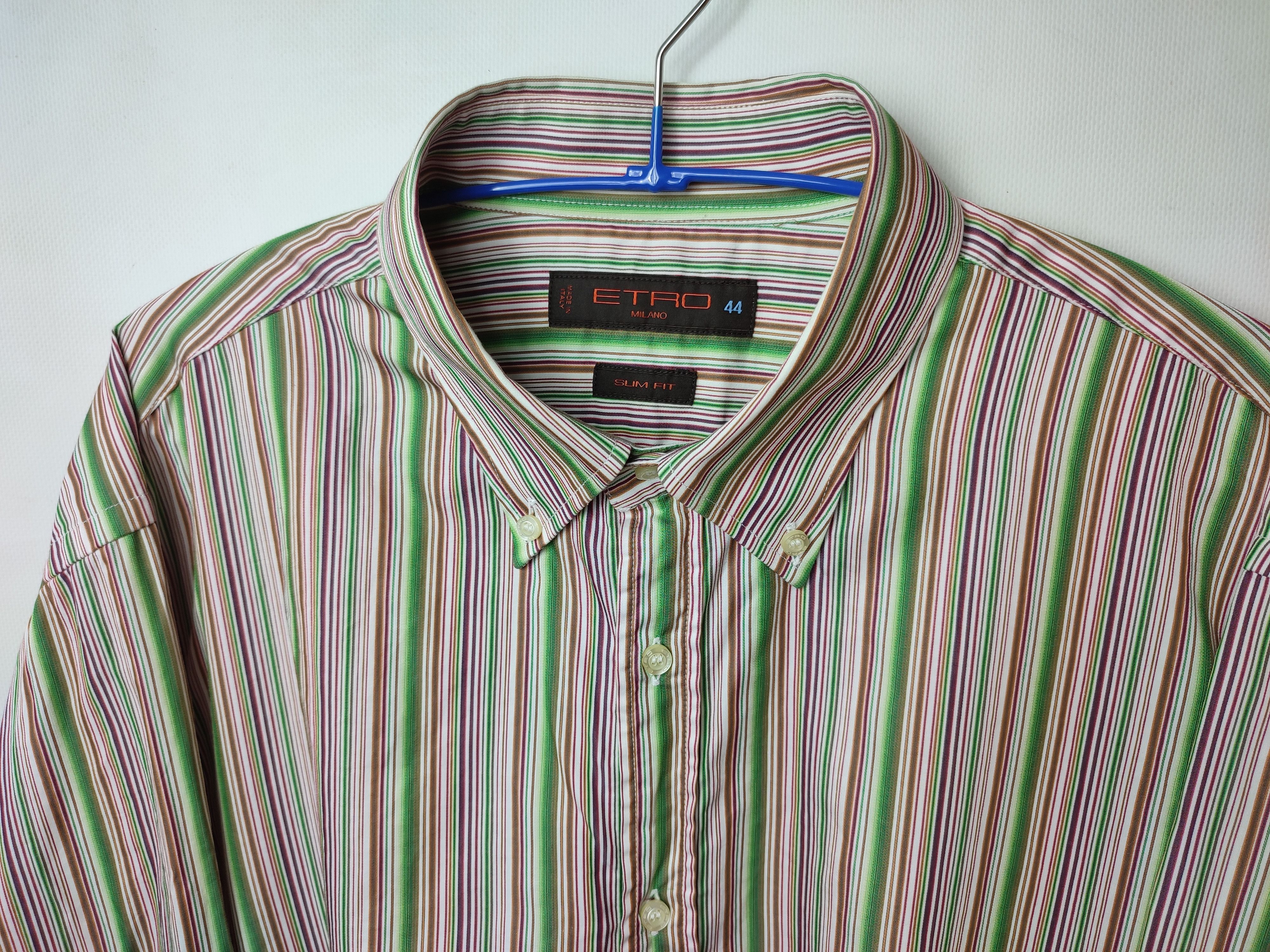 Designer Etro striped shirt Size US XL / EU 56 / 4 - 1 Thumbnail