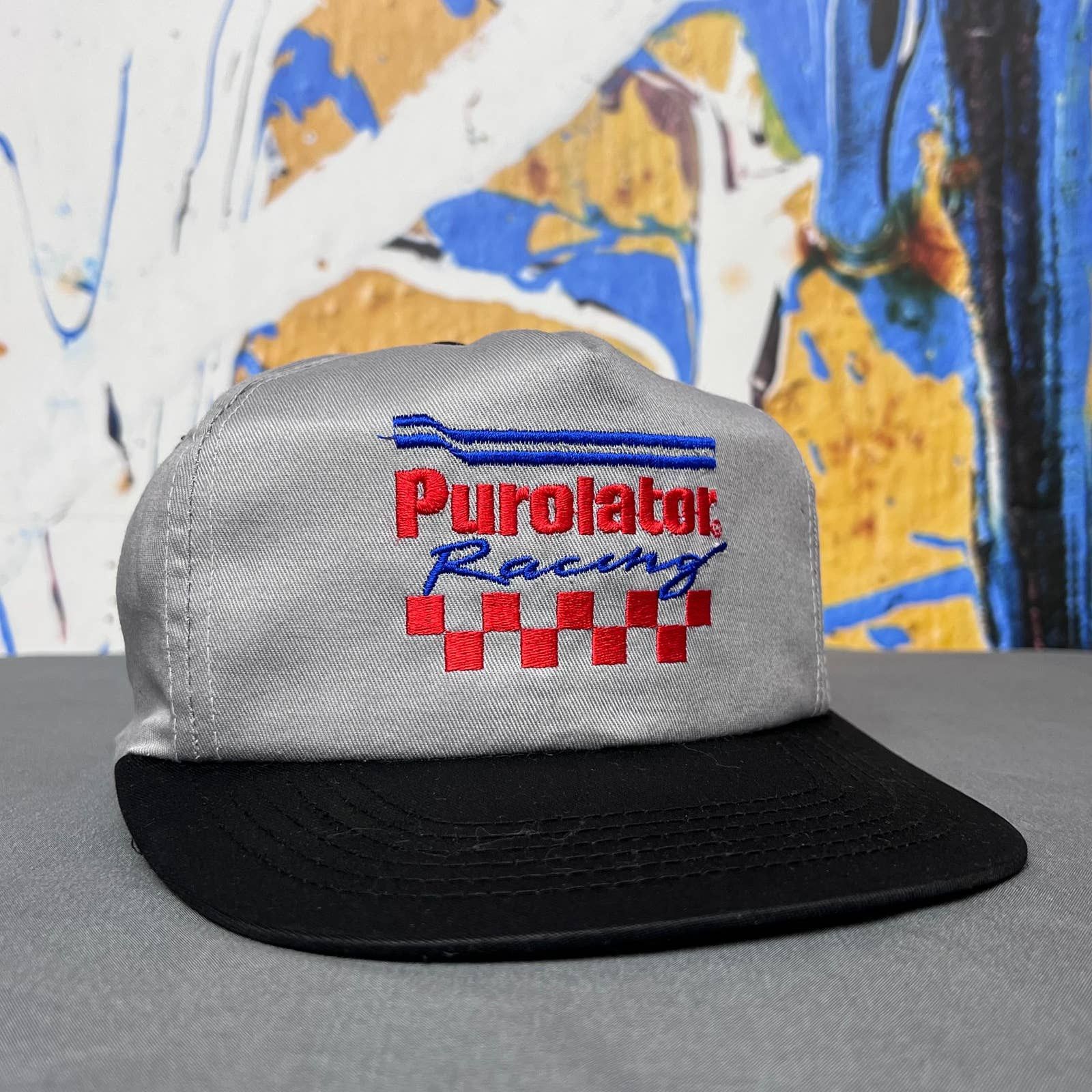 Hats Purolator Racing modern grey/black logo vtg style race hat | Grailed