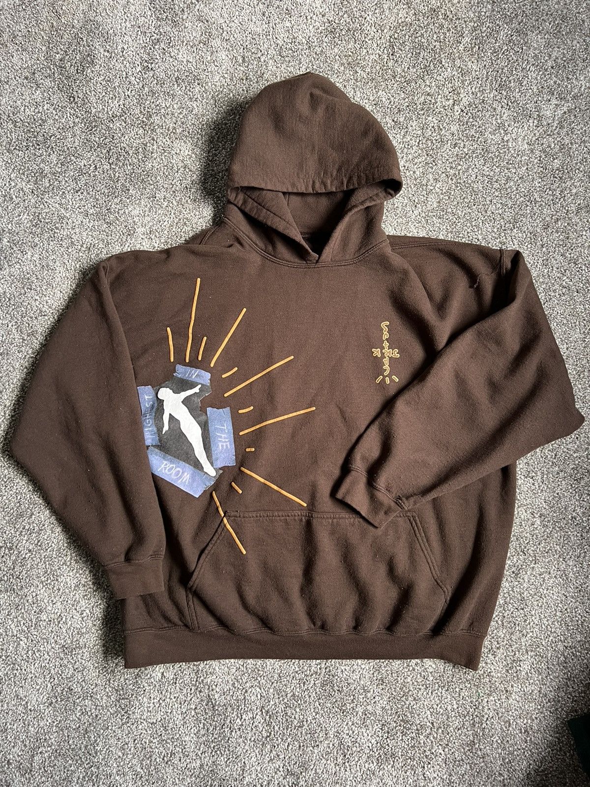 Brown travis Scott highest in the room hoodie merch xl